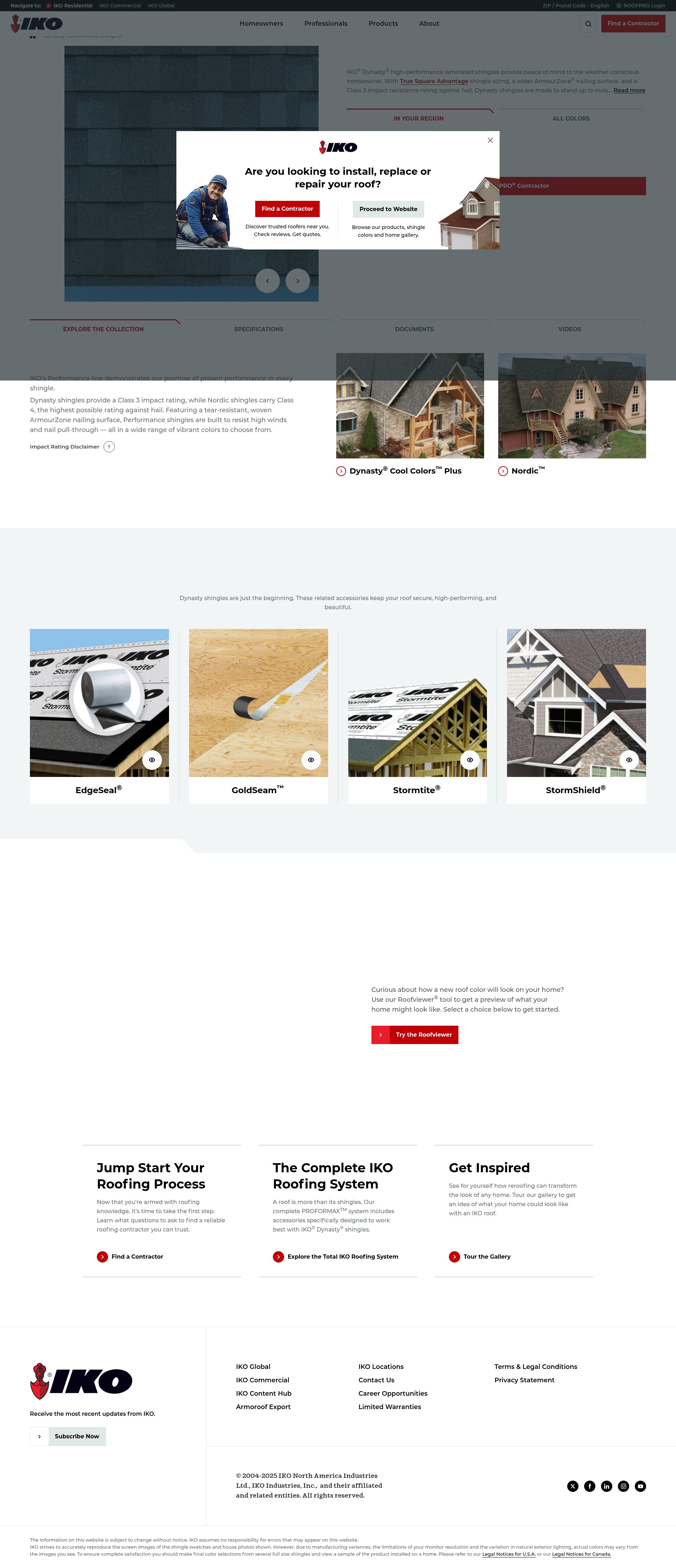 Screenshot of www.iko.com