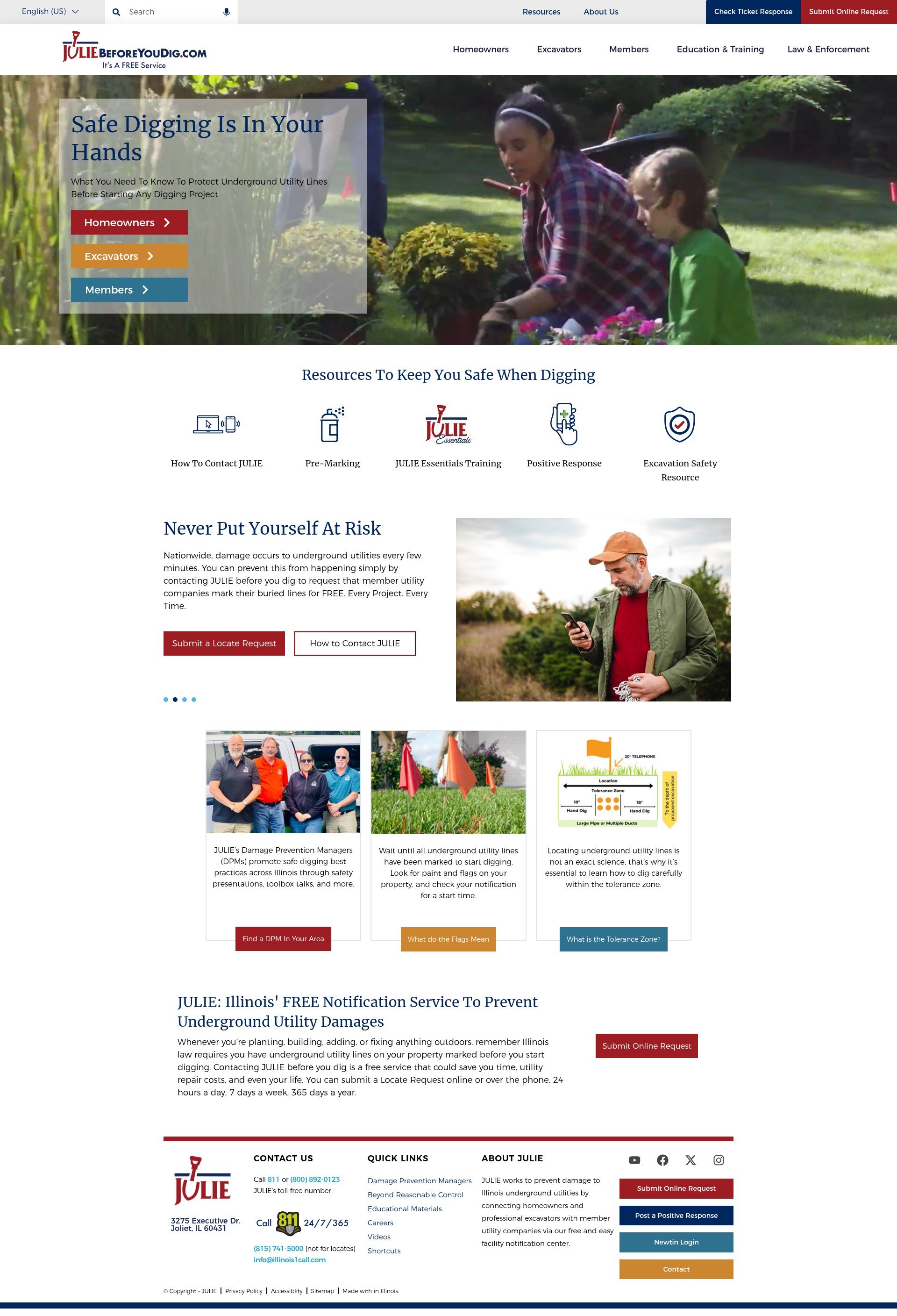 Screenshot of www.illinois1call.com