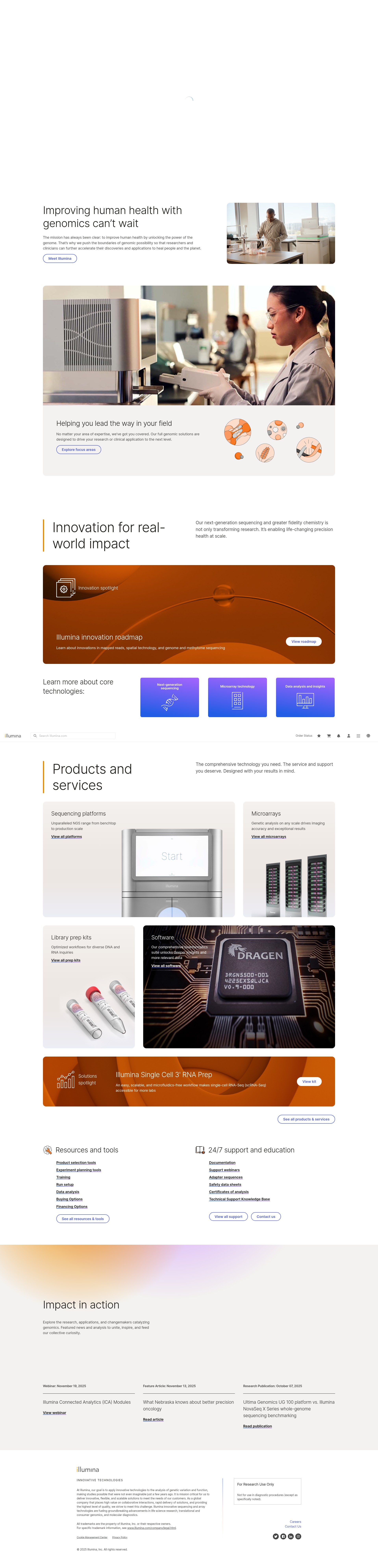 Screenshot of www.illumina.com