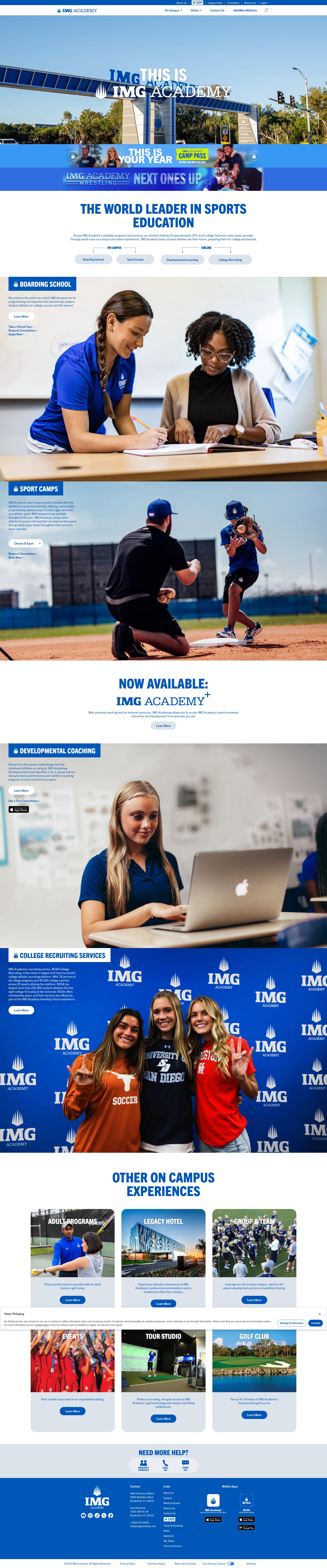 Screenshot of www.imgacademy.com