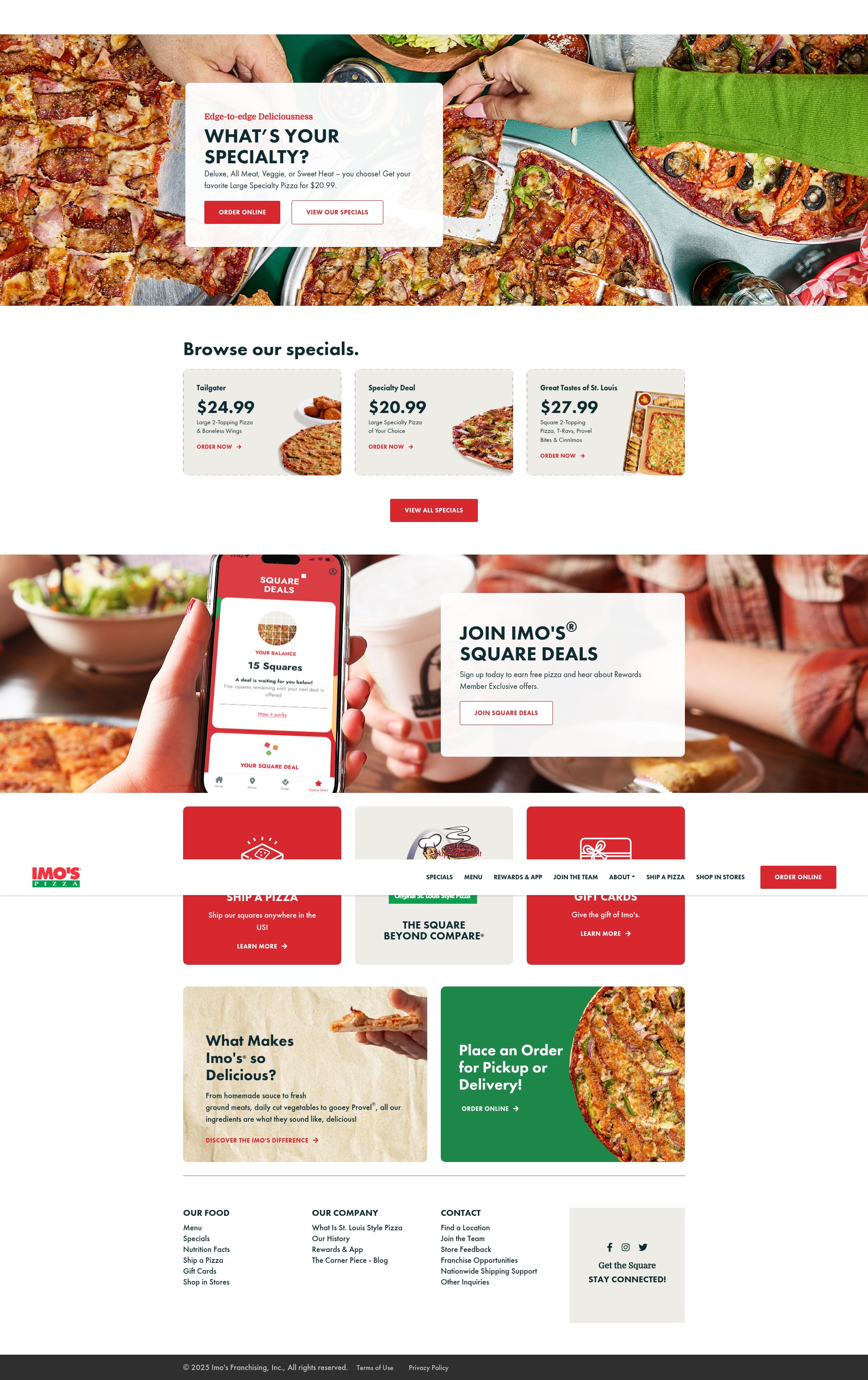 Screenshot of www.imospizza.com