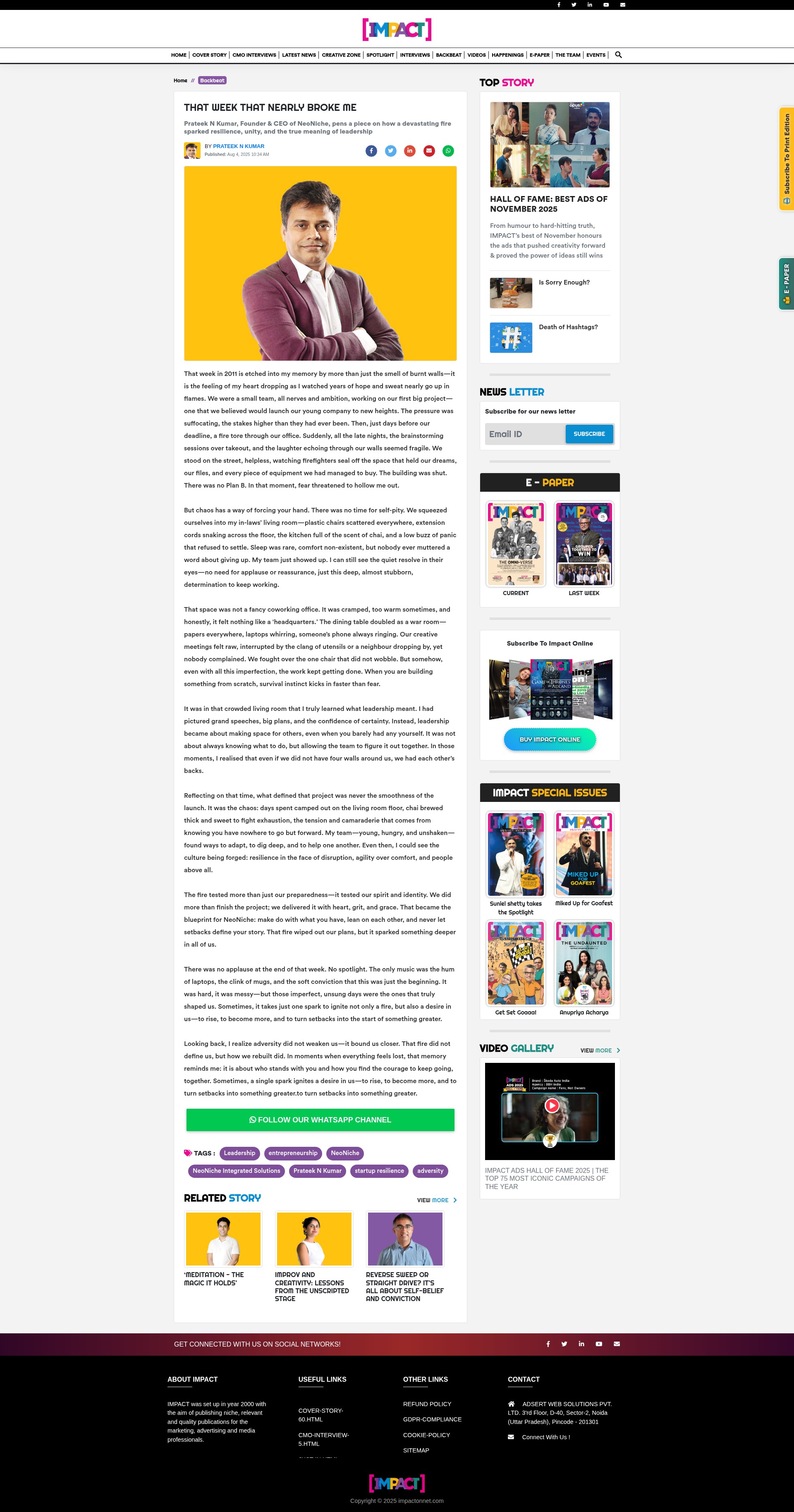Screenshot of www.impactonnet.com
