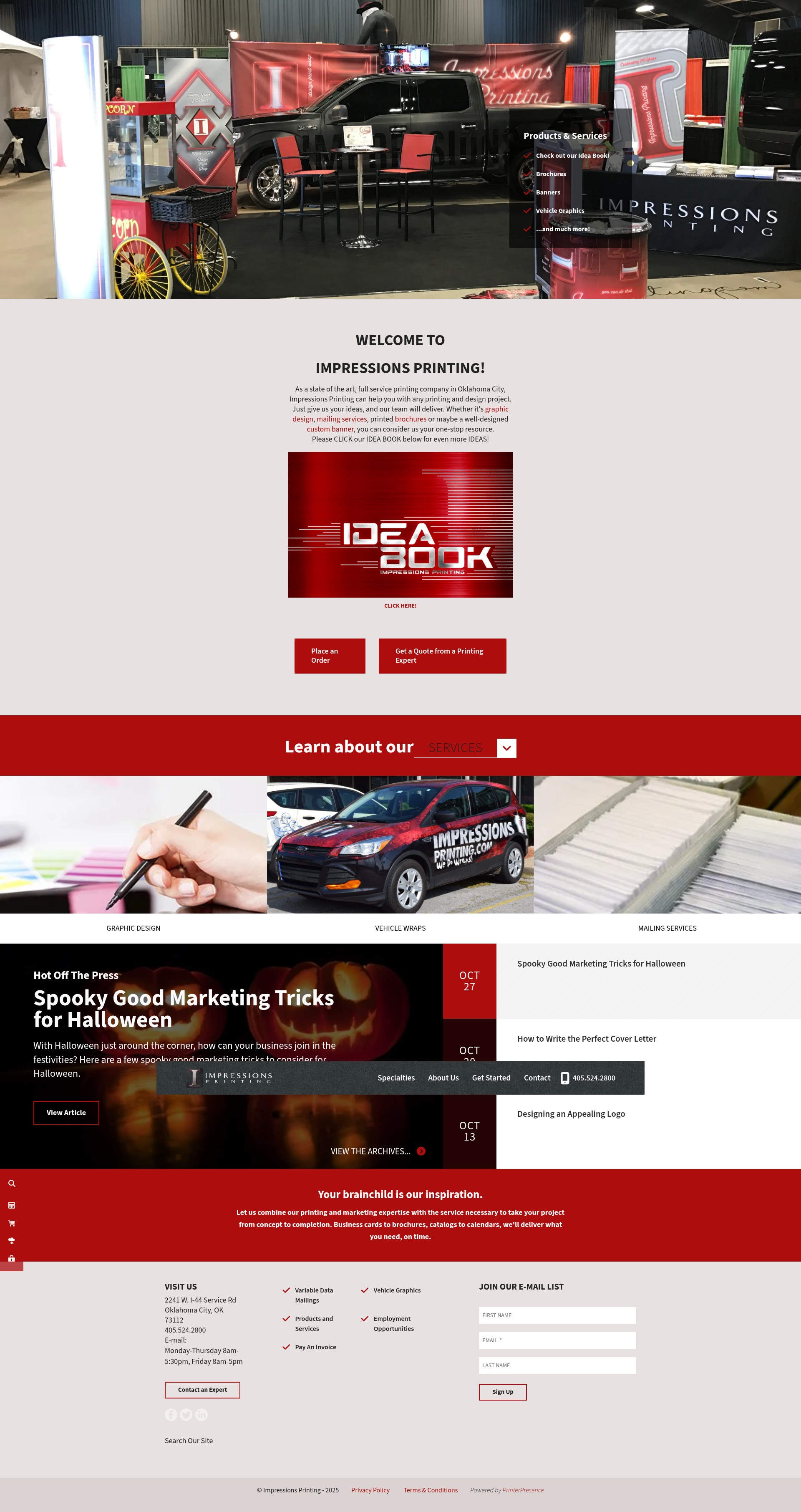 Screenshot of www.impressionsprinting.com