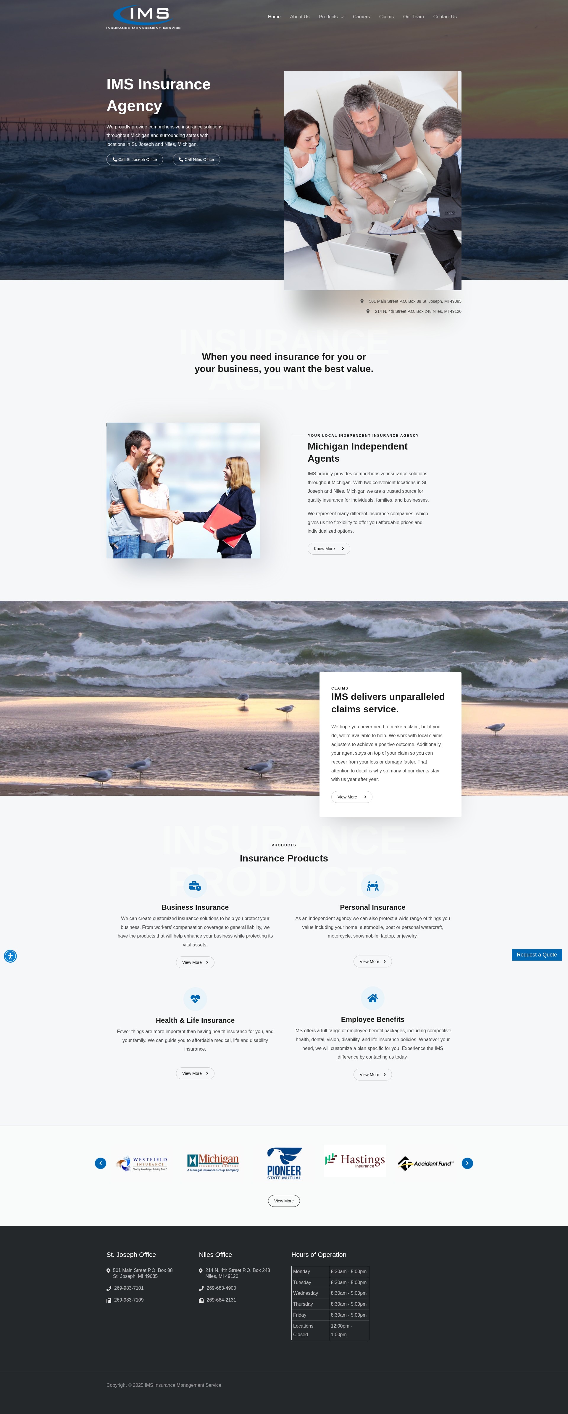 Screenshot of www.imsinsuranceagency.com