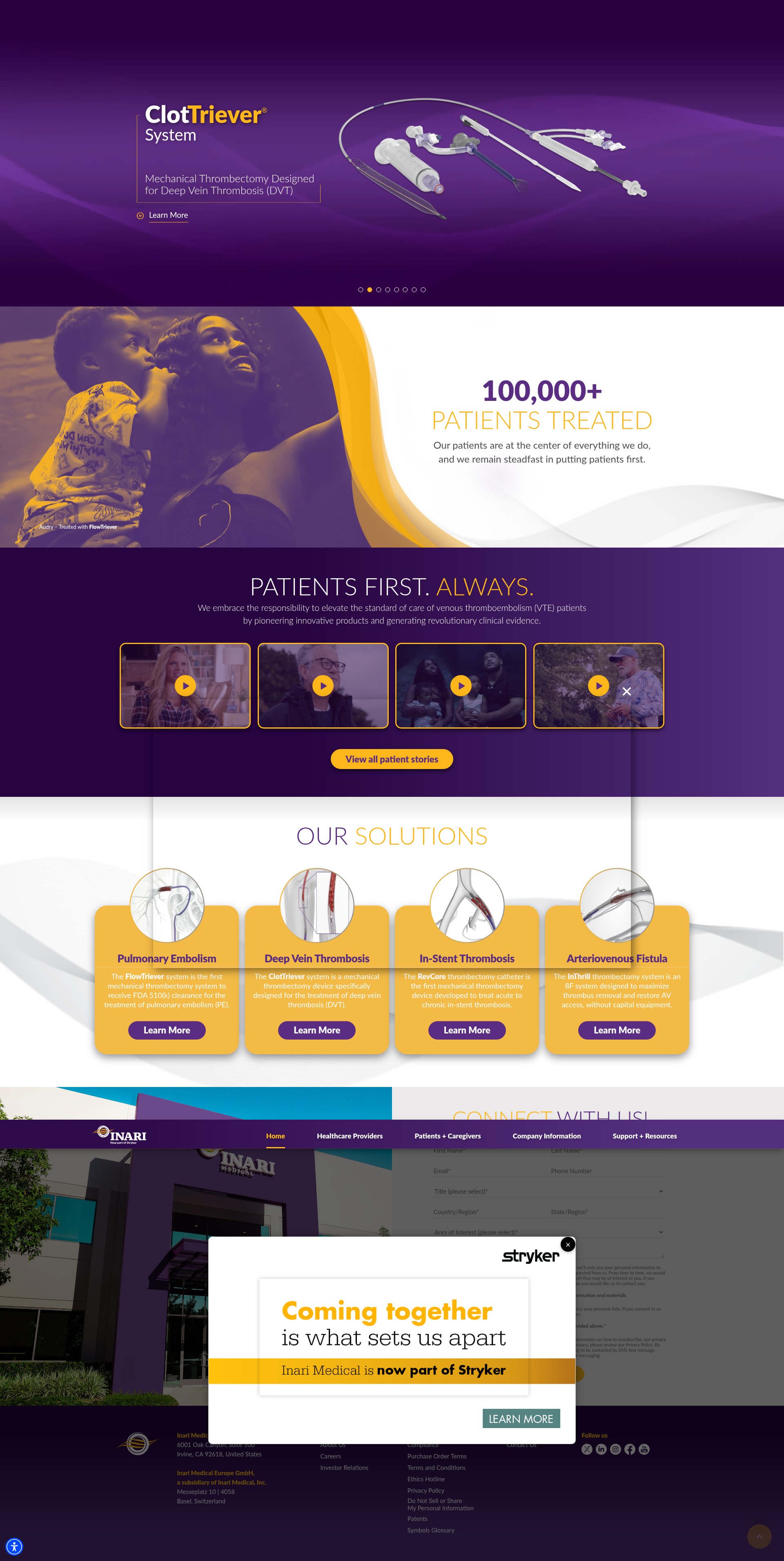 Screenshot of www.inarimedical.com