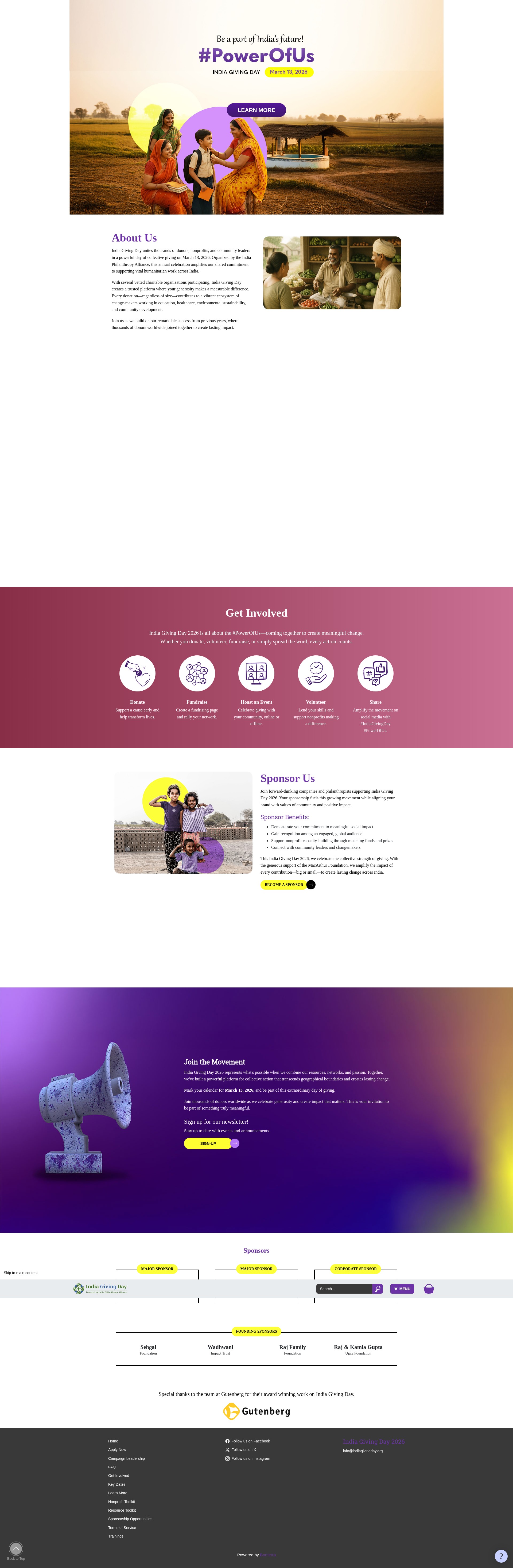 Screenshot of www.indiagivingday.org