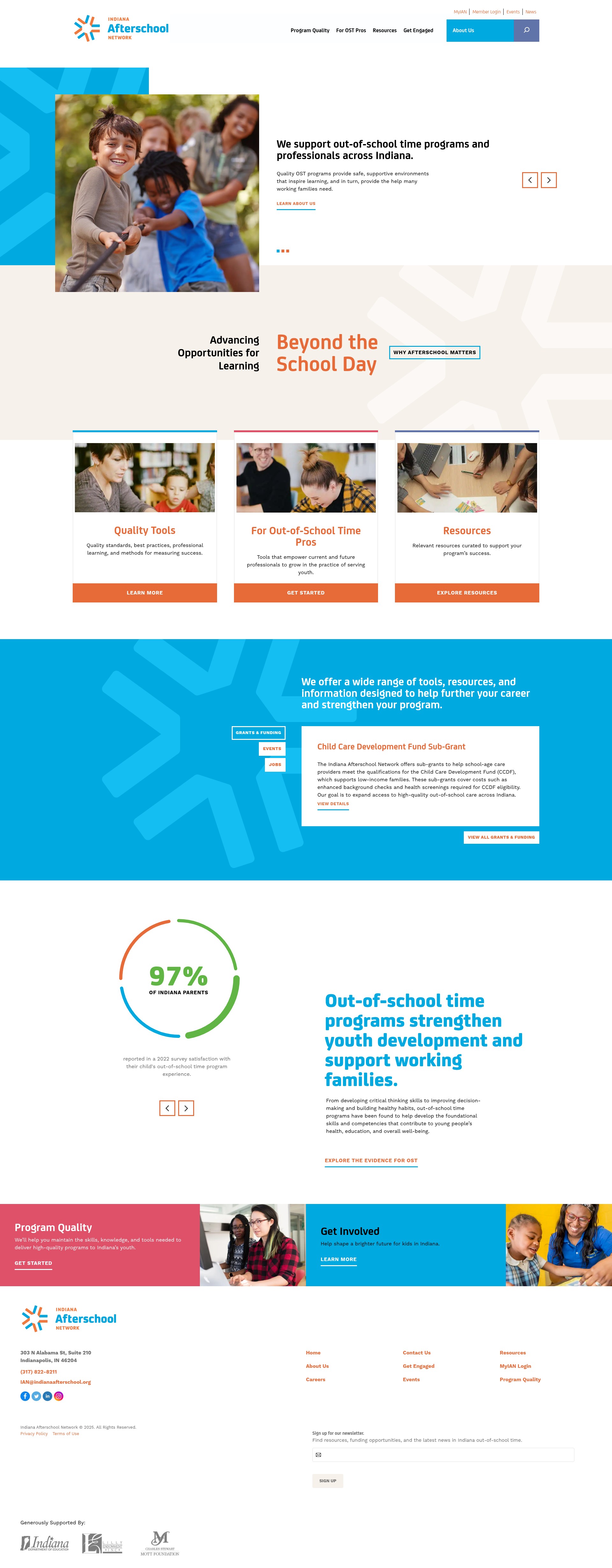 Screenshot of www.indianaafterschool.org
