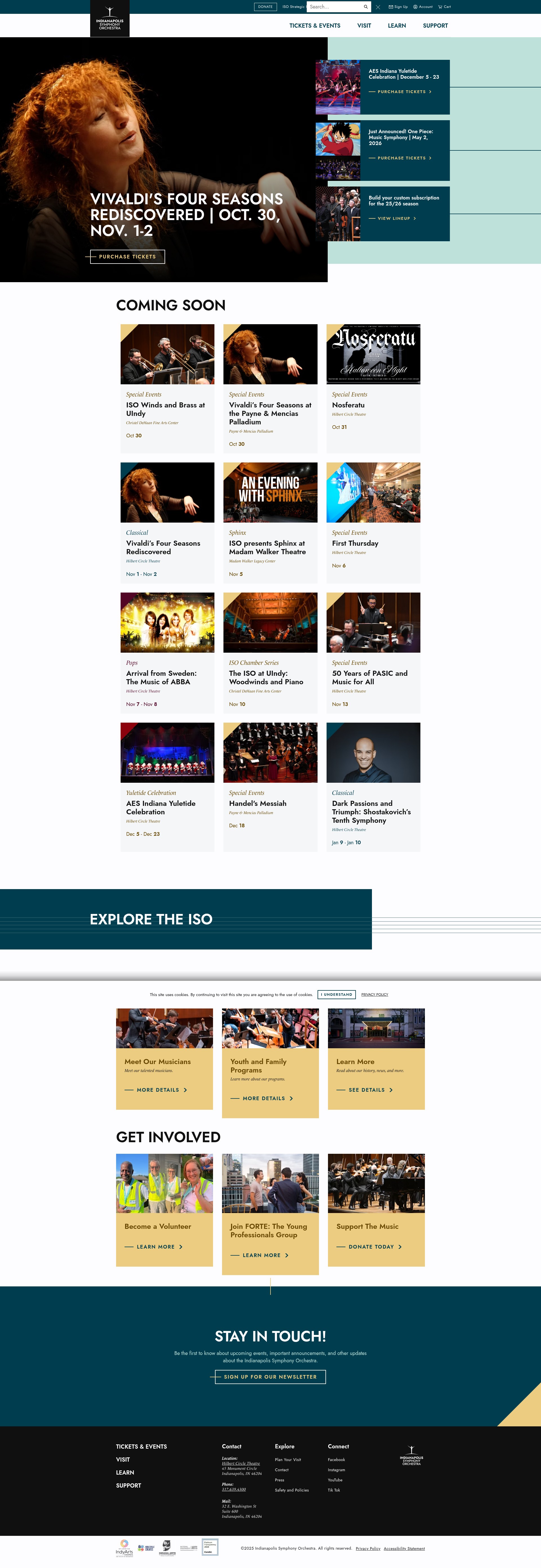 Screenshot of www.indianapolissymphony.org