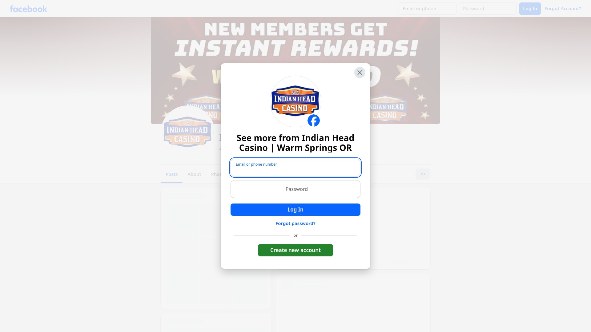 Screenshot of www.indianheadcasino.com