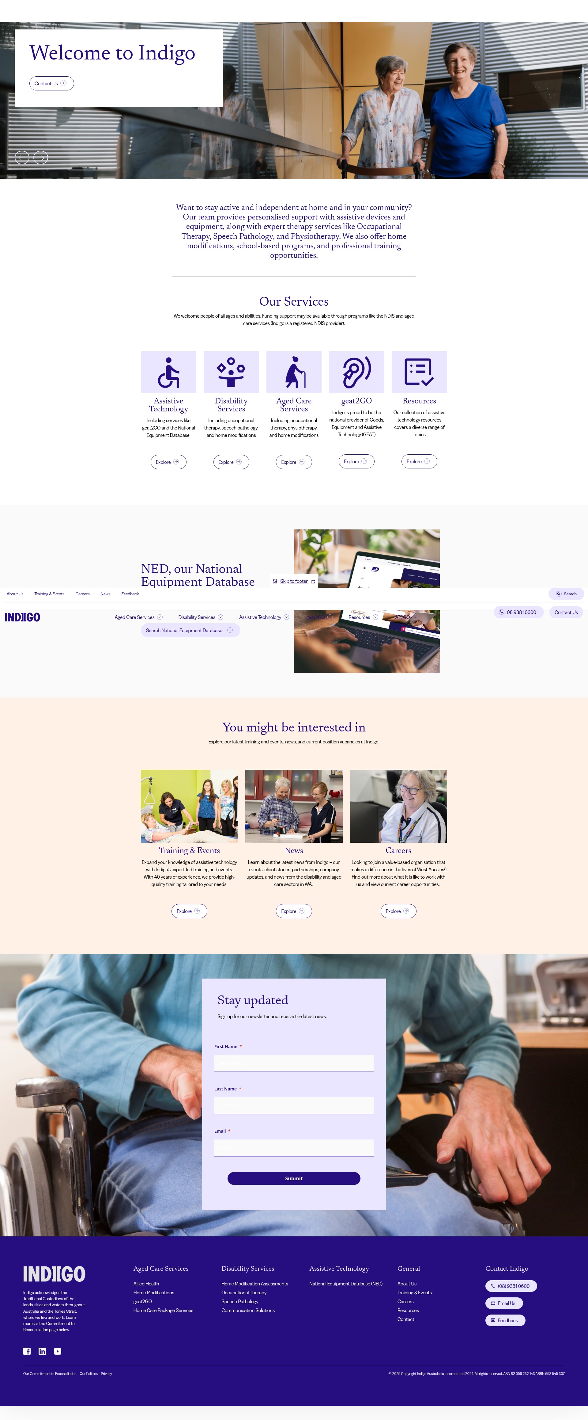 Screenshot of www.indigo.org.au