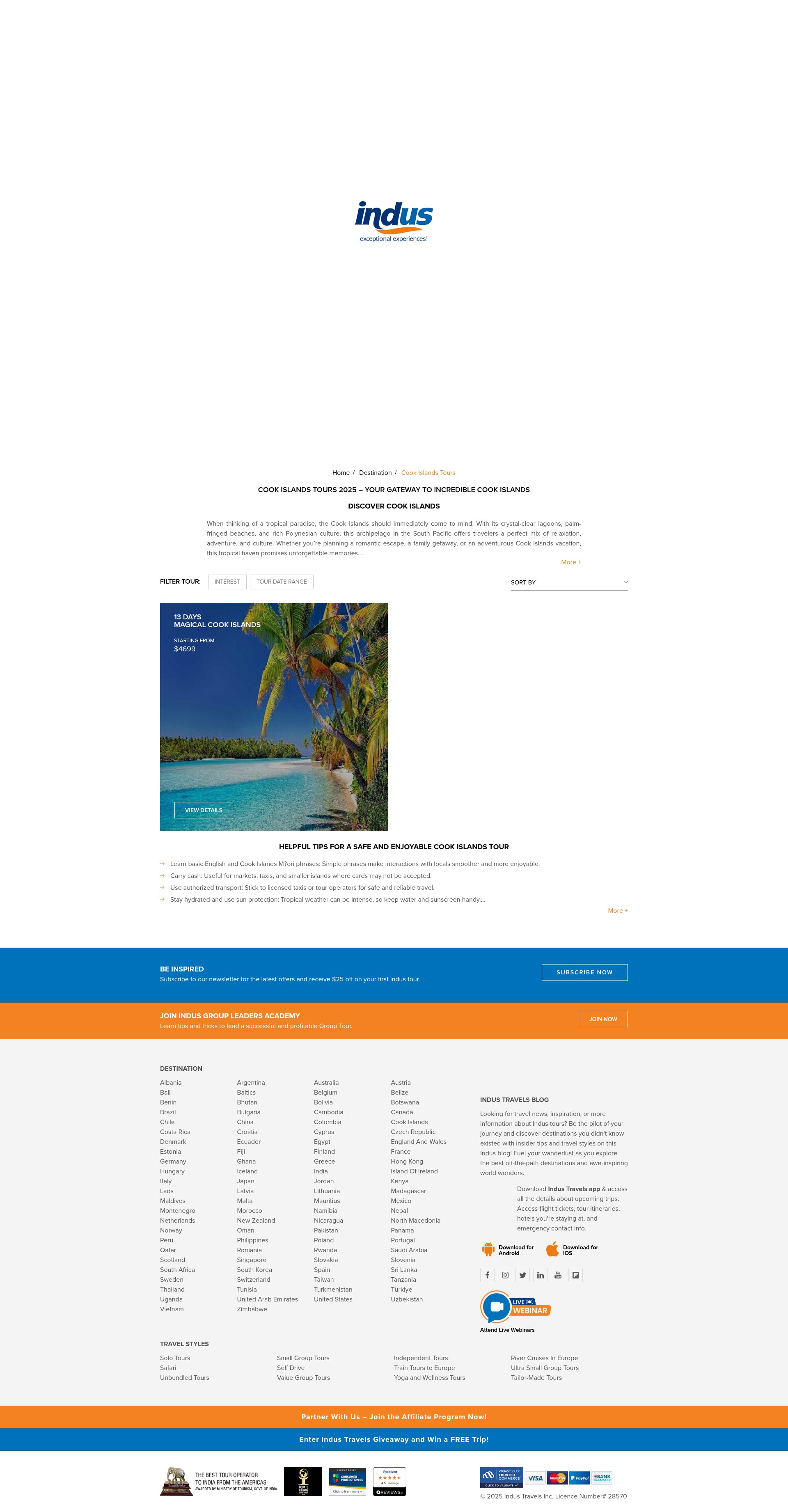 Screenshot of www.indus.travel