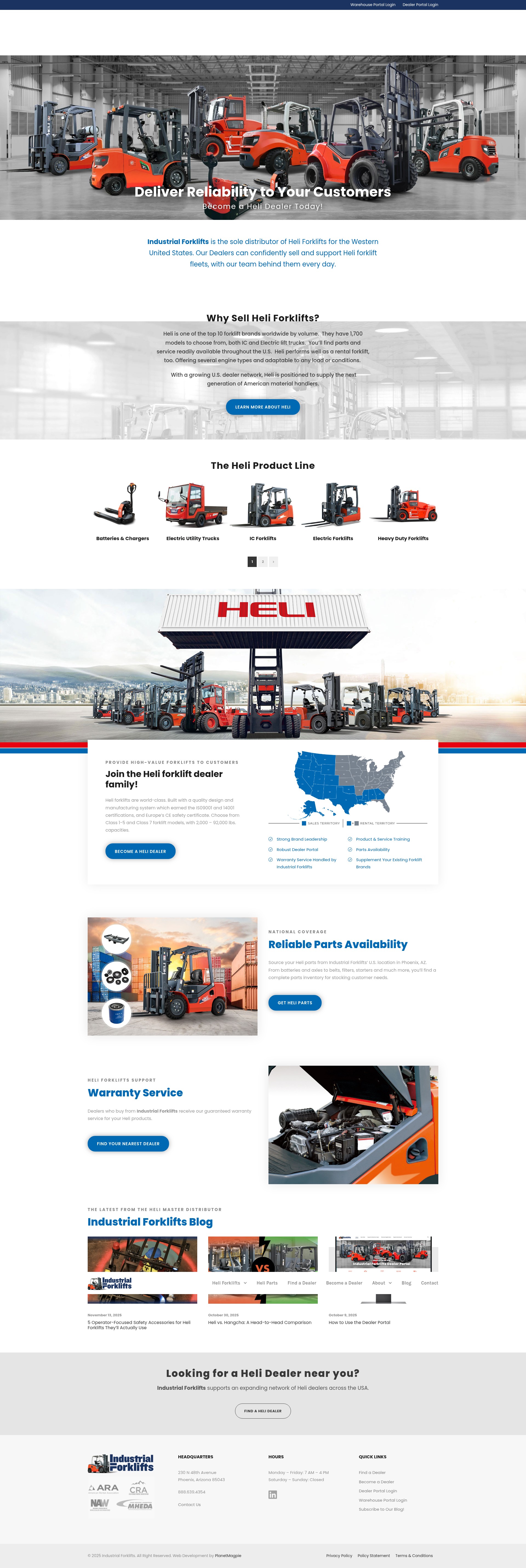 Screenshot of www.industrialforklifts.com