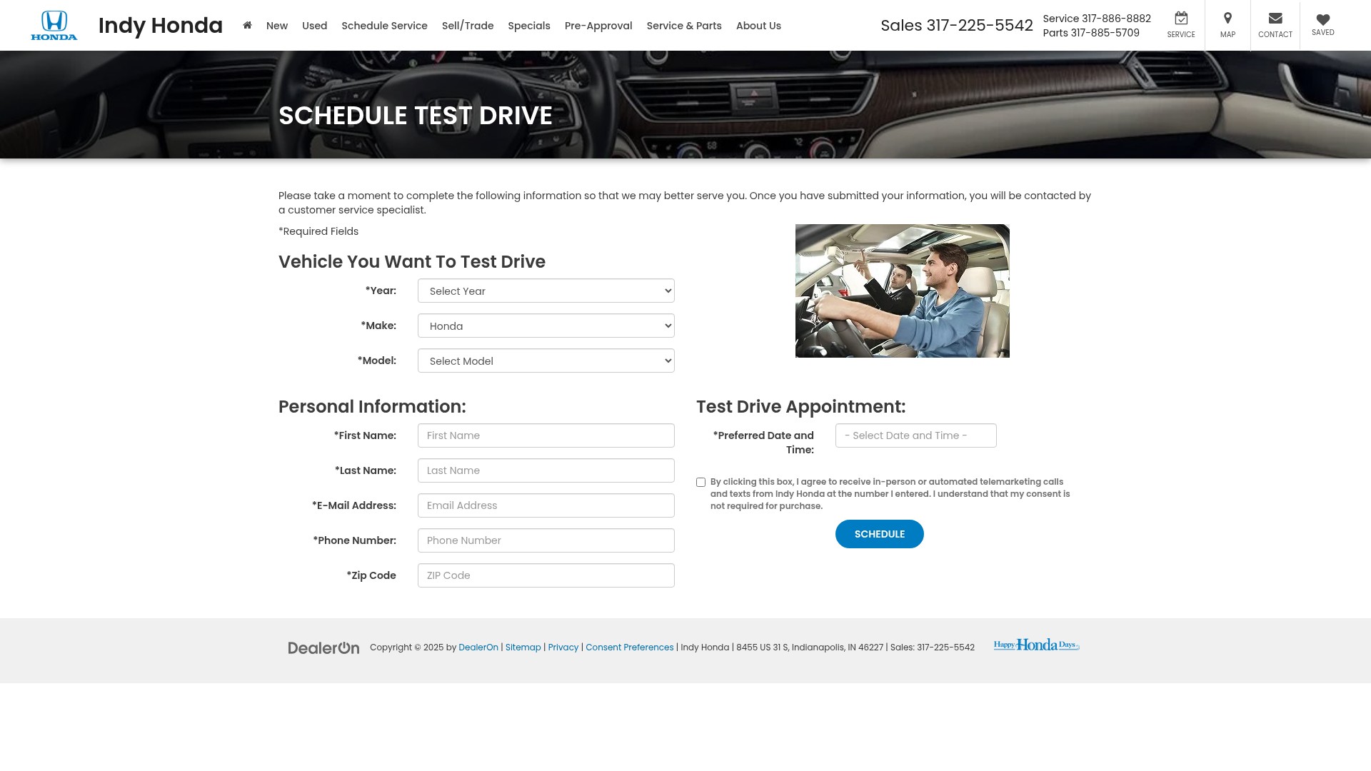Screenshot of www.indyhonda.com