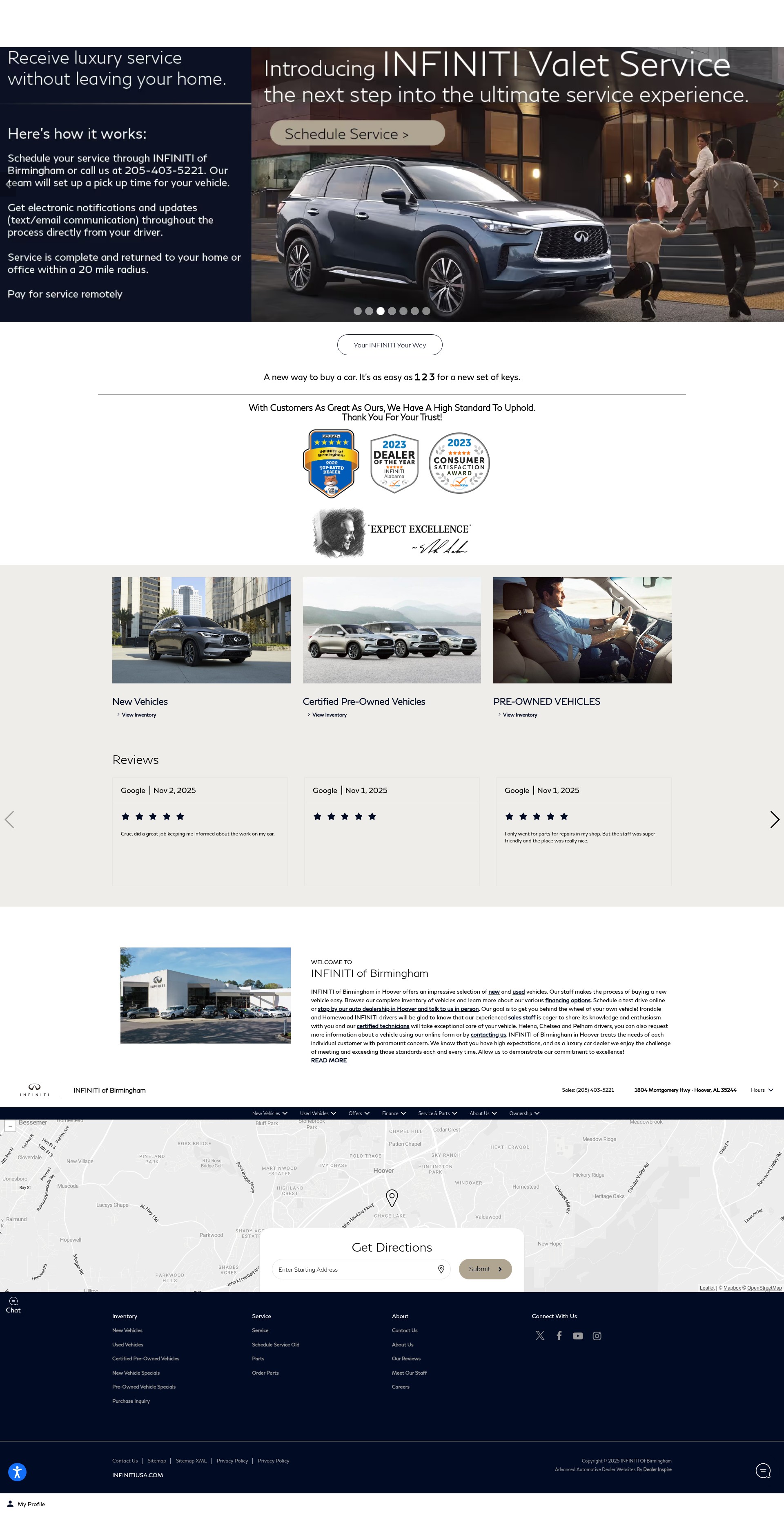Screenshot of www.infinitibhm.com