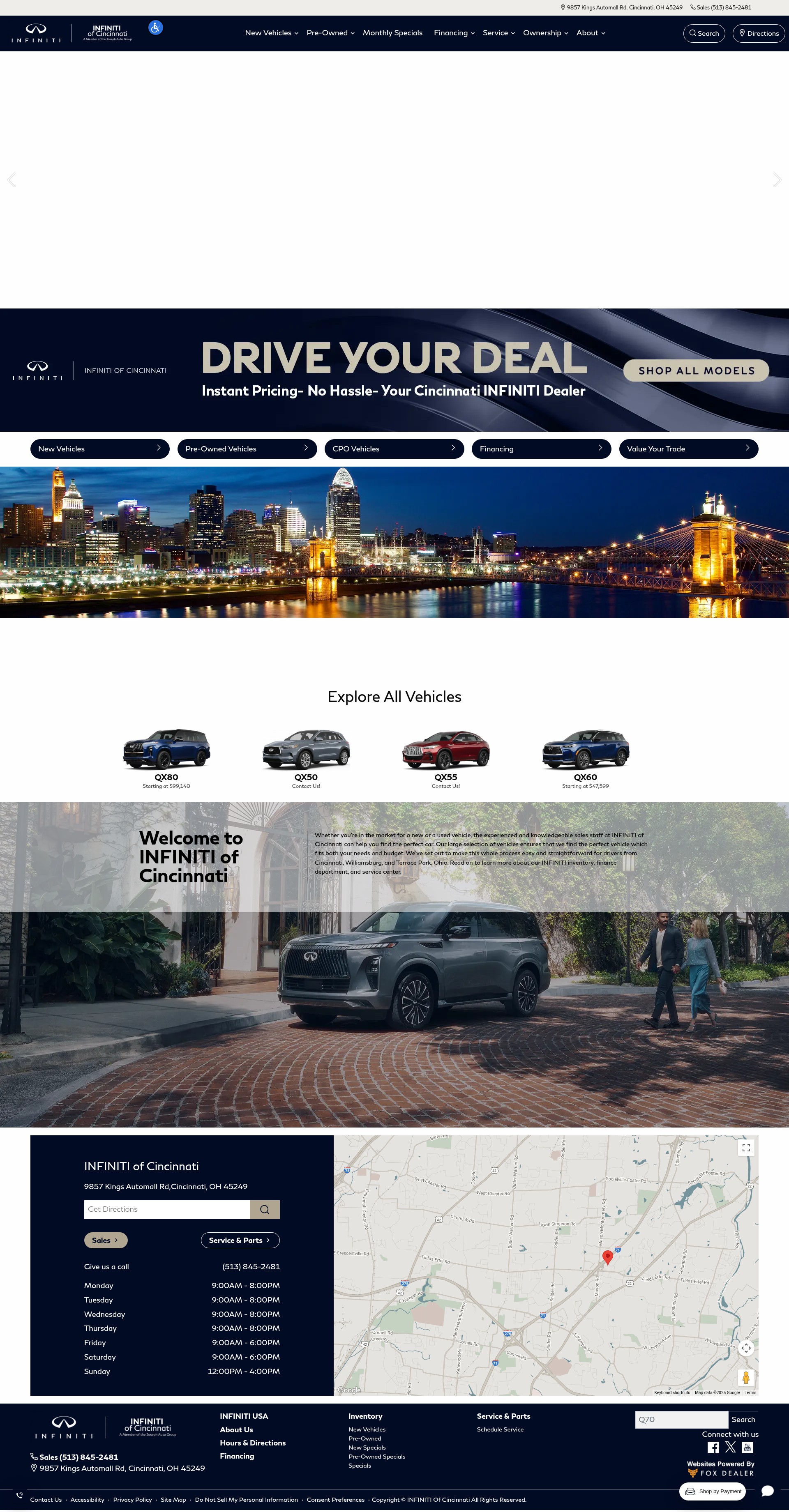 Screenshot of www.infinitiofcincinnati.com