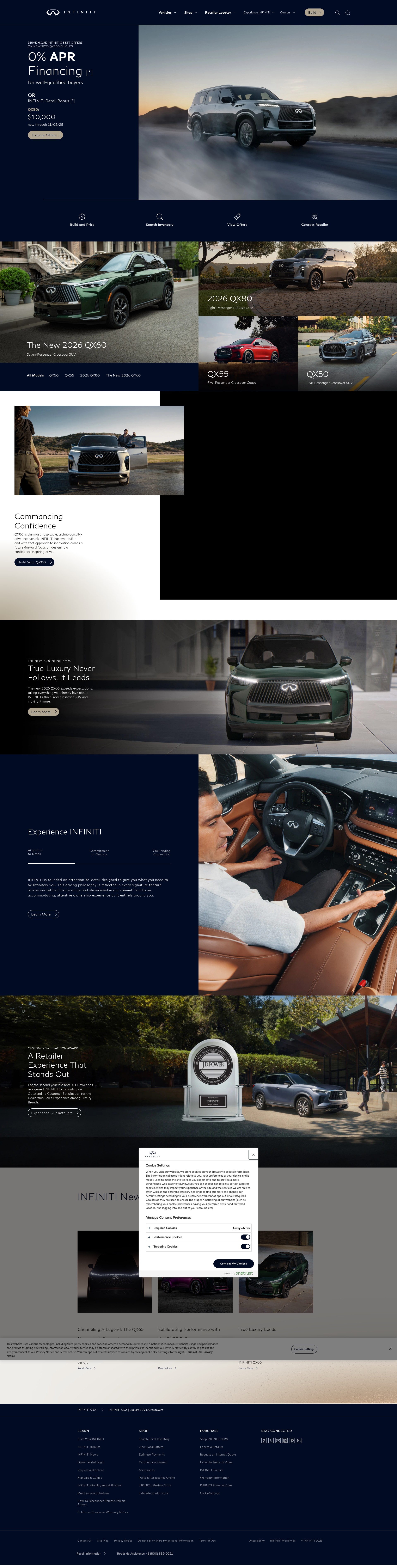 Screenshot of www.infinitiusa.com