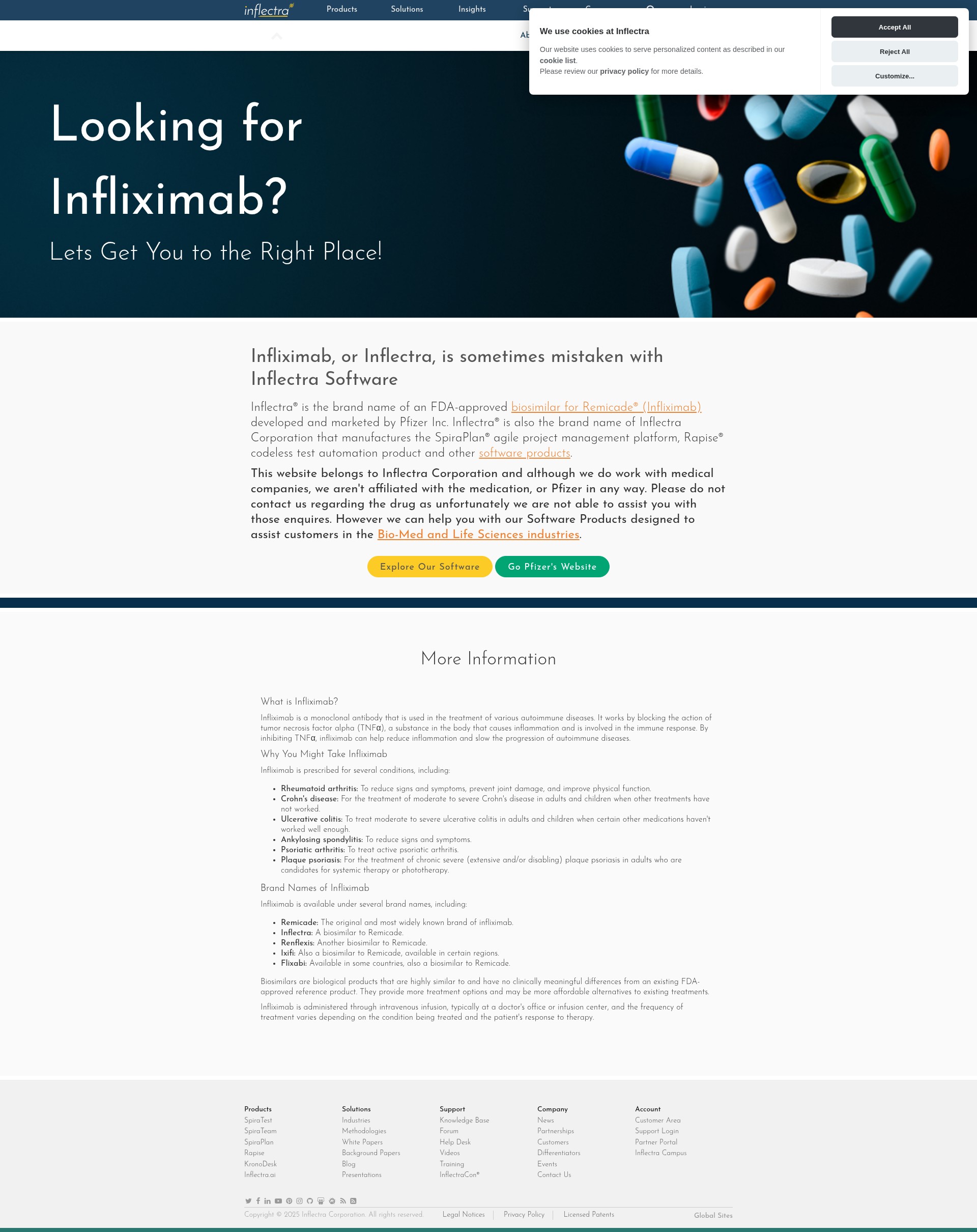 Screenshot of www.inflectra.com