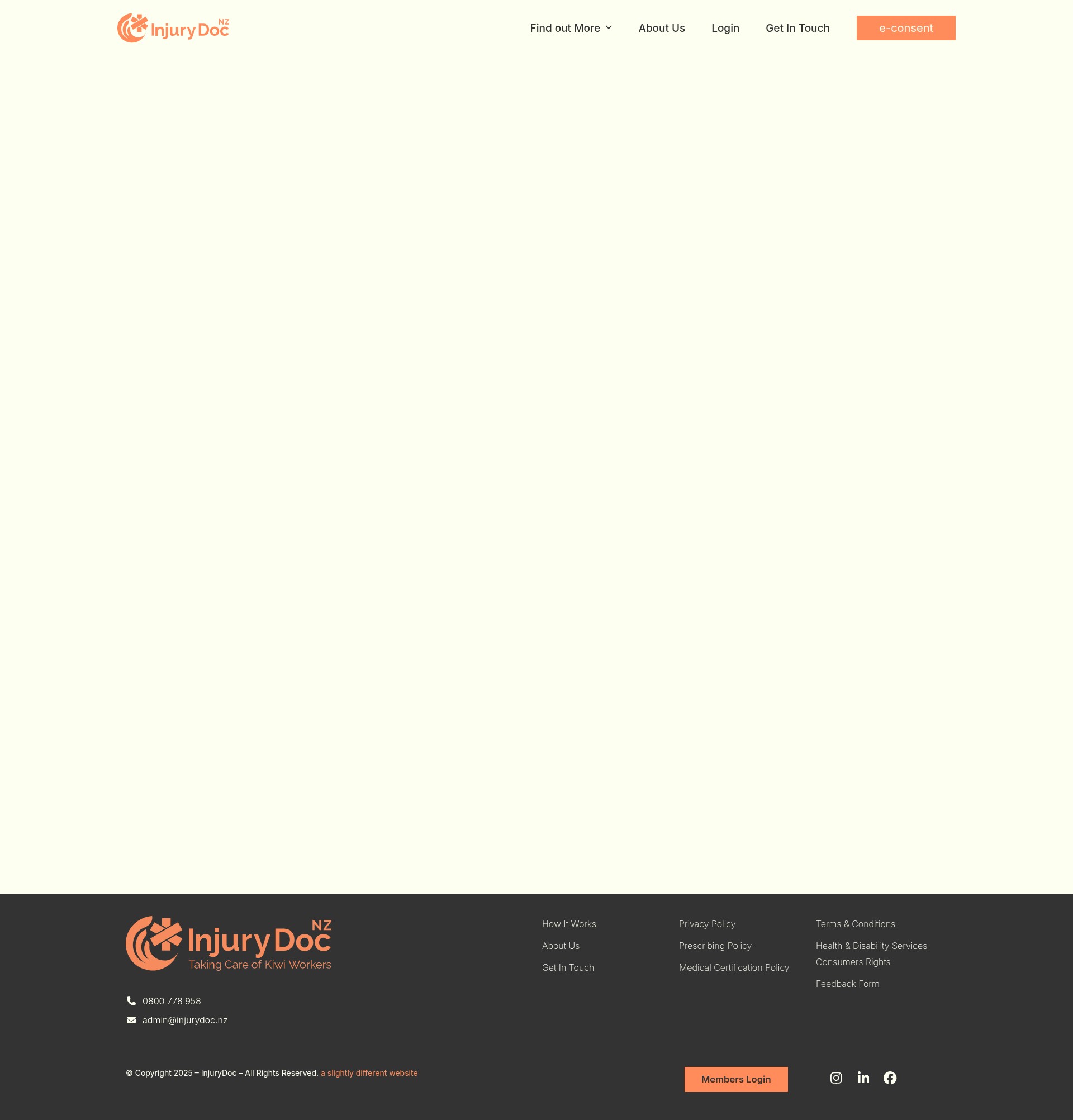 Screenshot of www.injurydoc.nz
