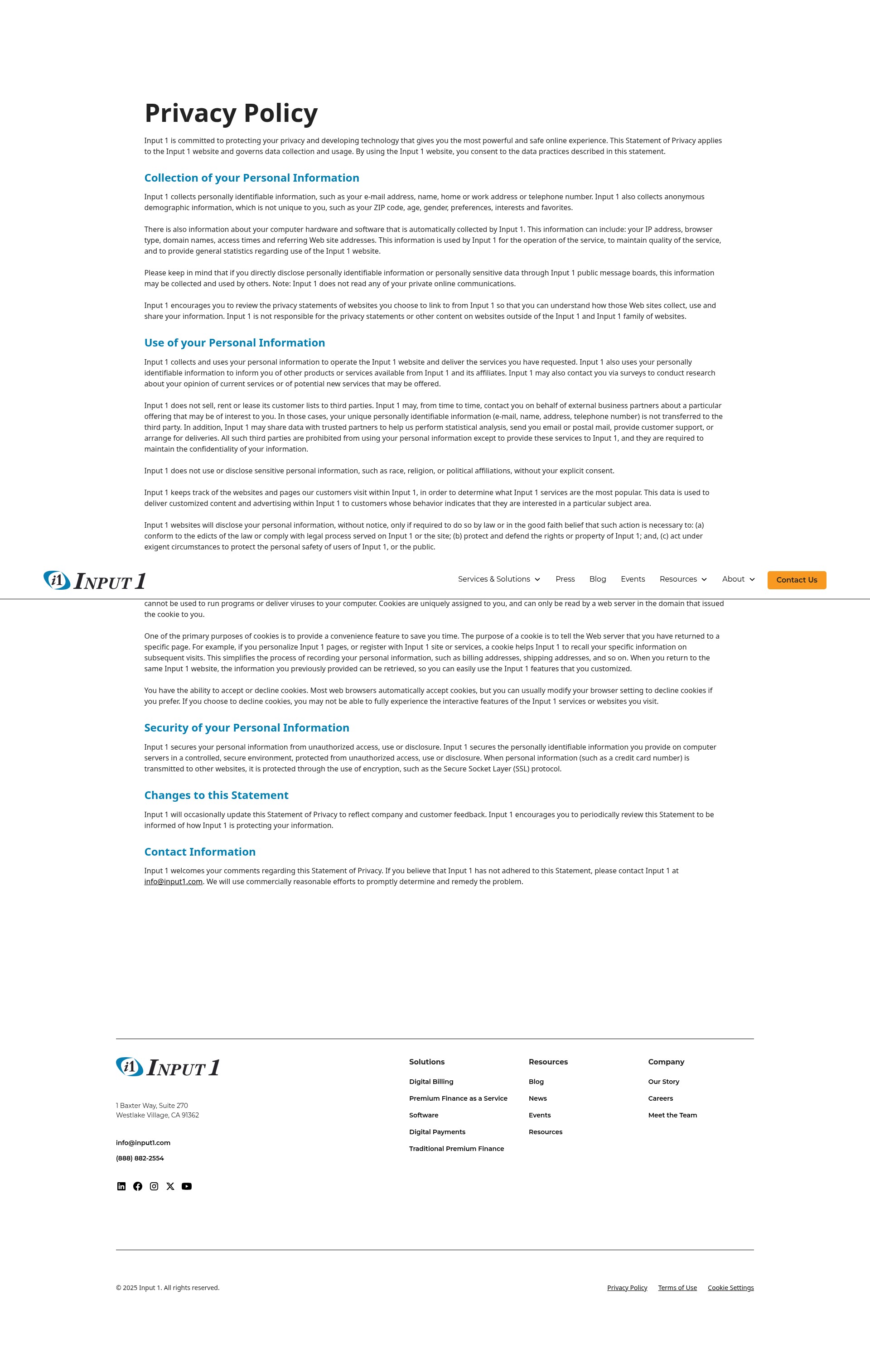 Screenshot of www.input1.com