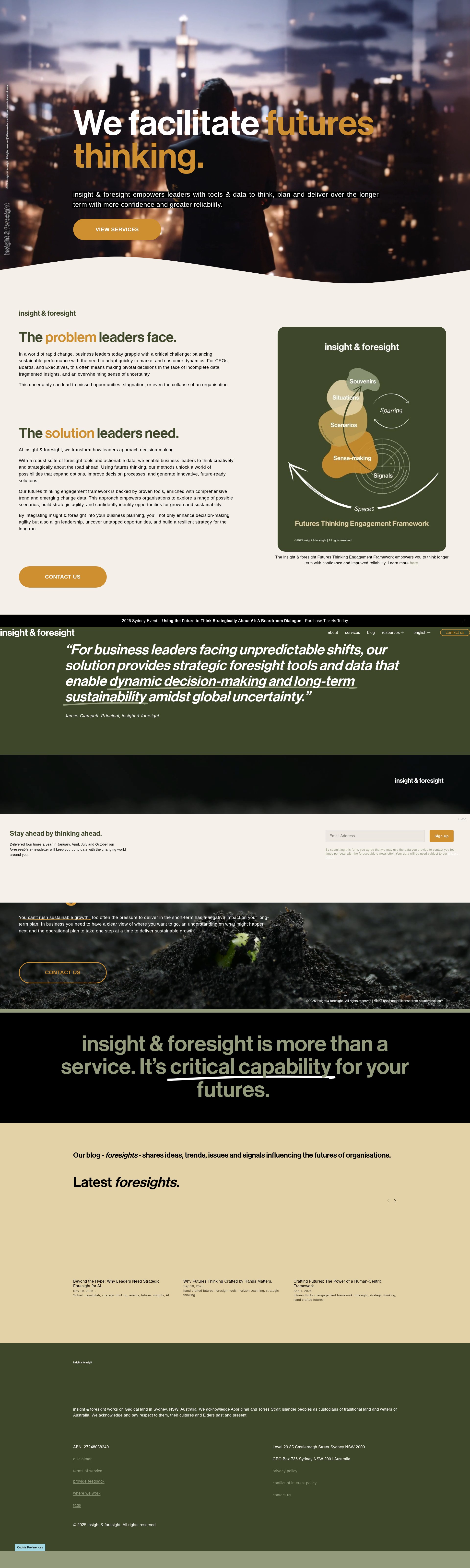 Screenshot of www.insightandforesight.com.au