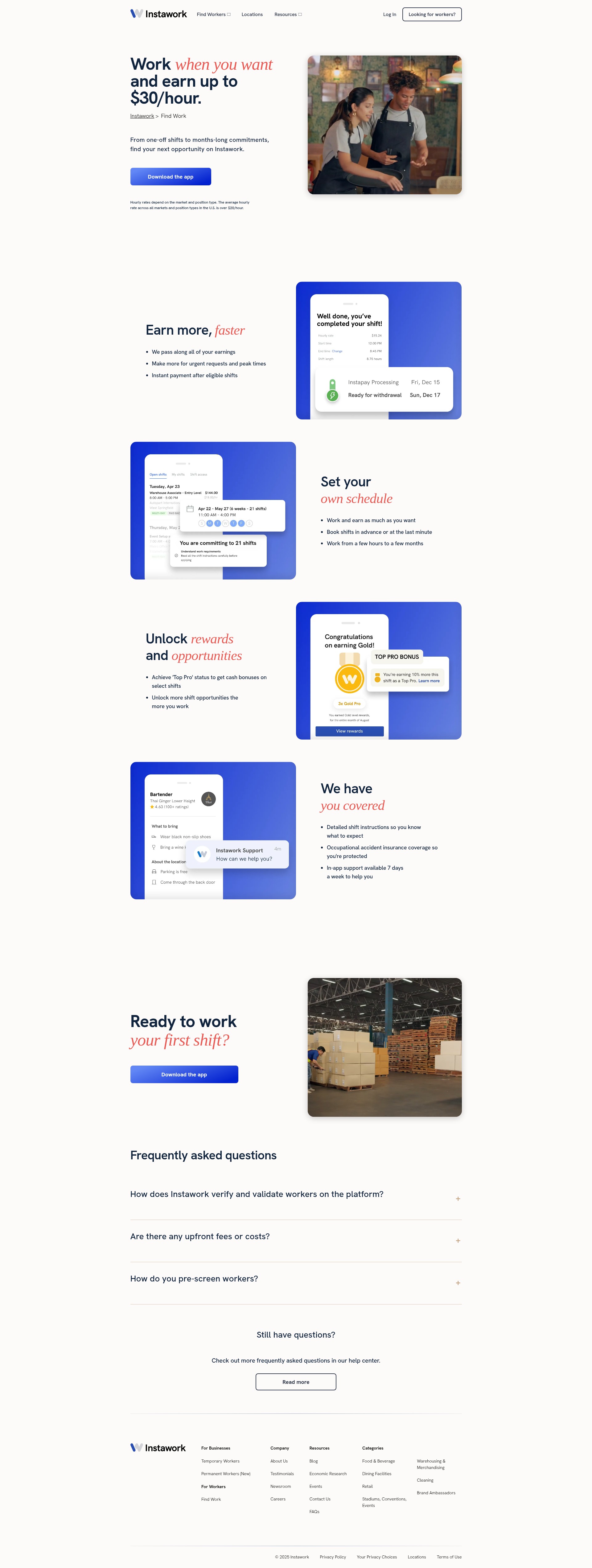 Screenshot of www.instawork.com