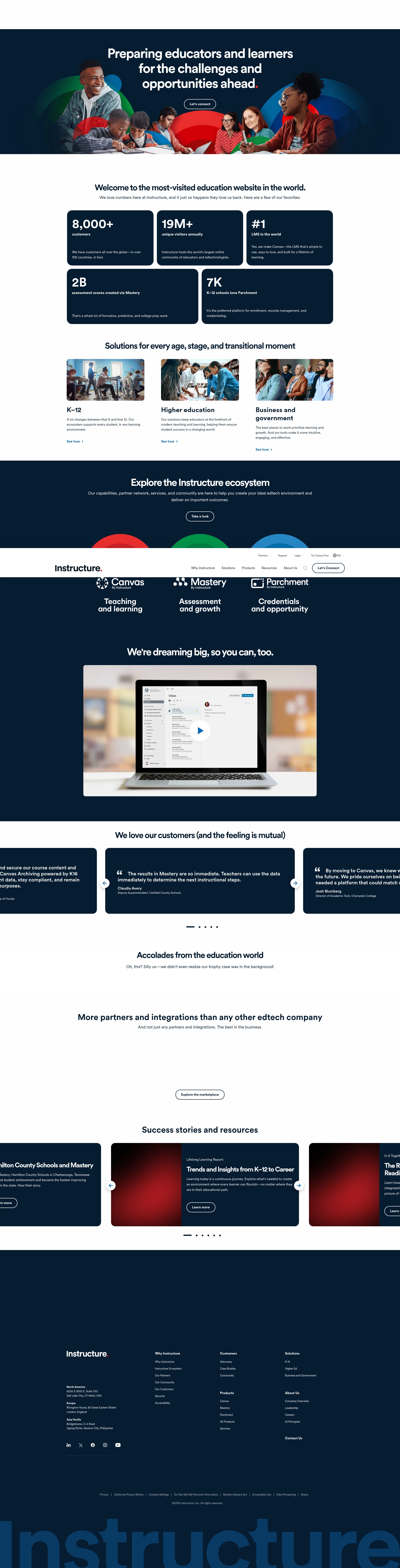 Screenshot of www.instructure.com