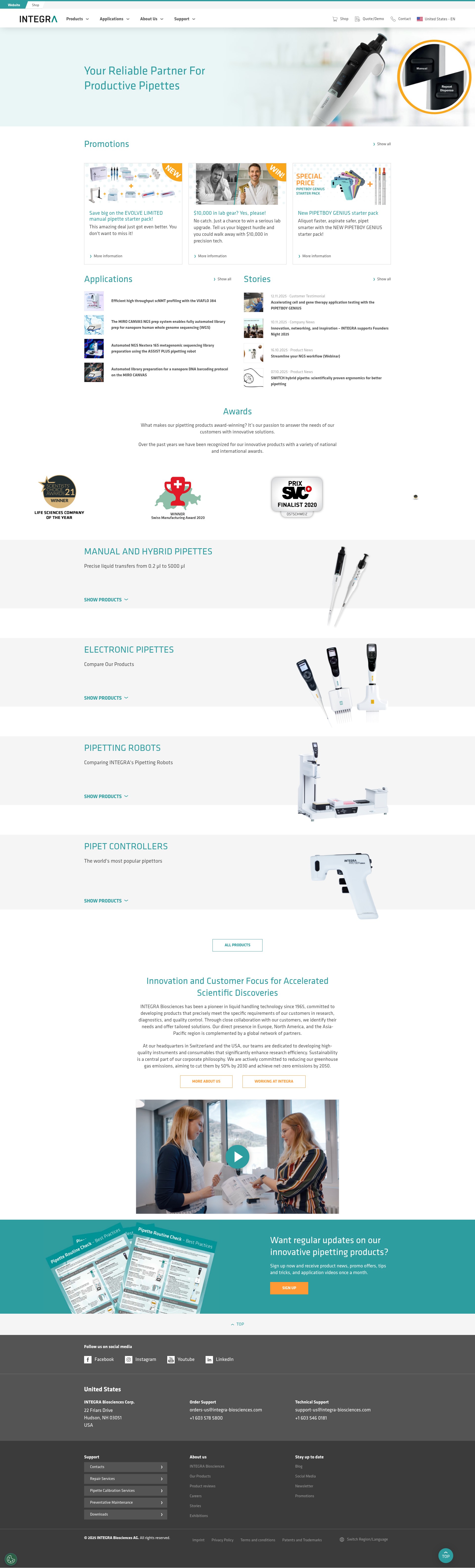 Screenshot of www.integra-biosciences.com