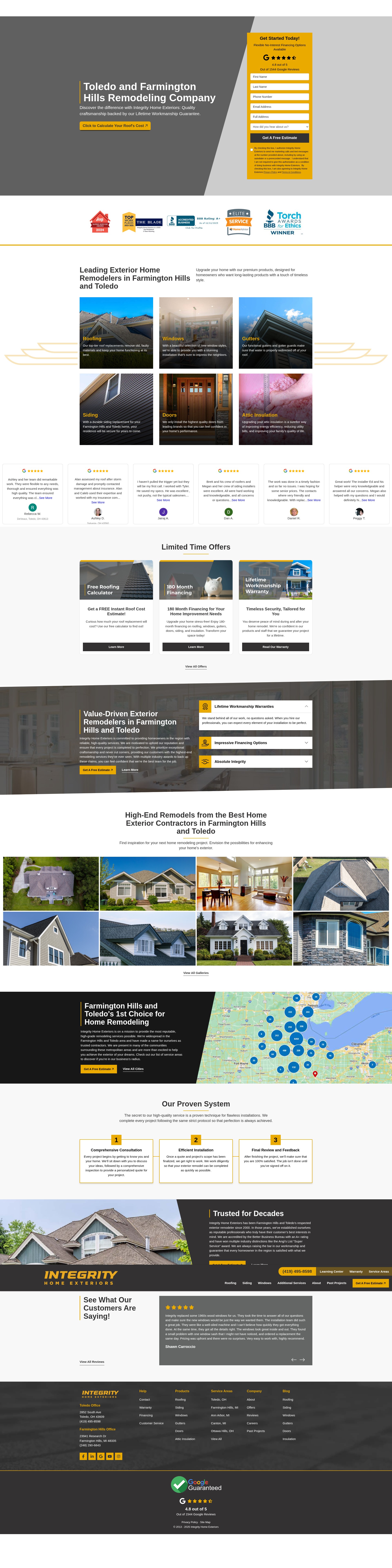 Screenshot of www.integrityhomeexteriors.com