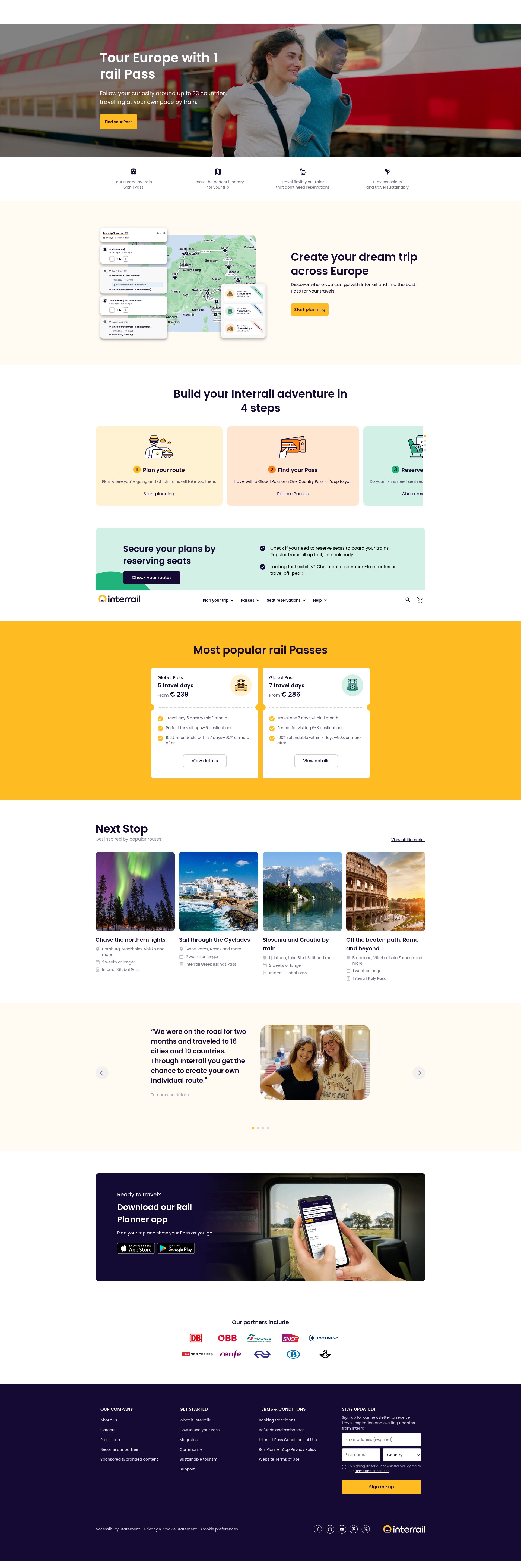 Screenshot of www.interrail.eu