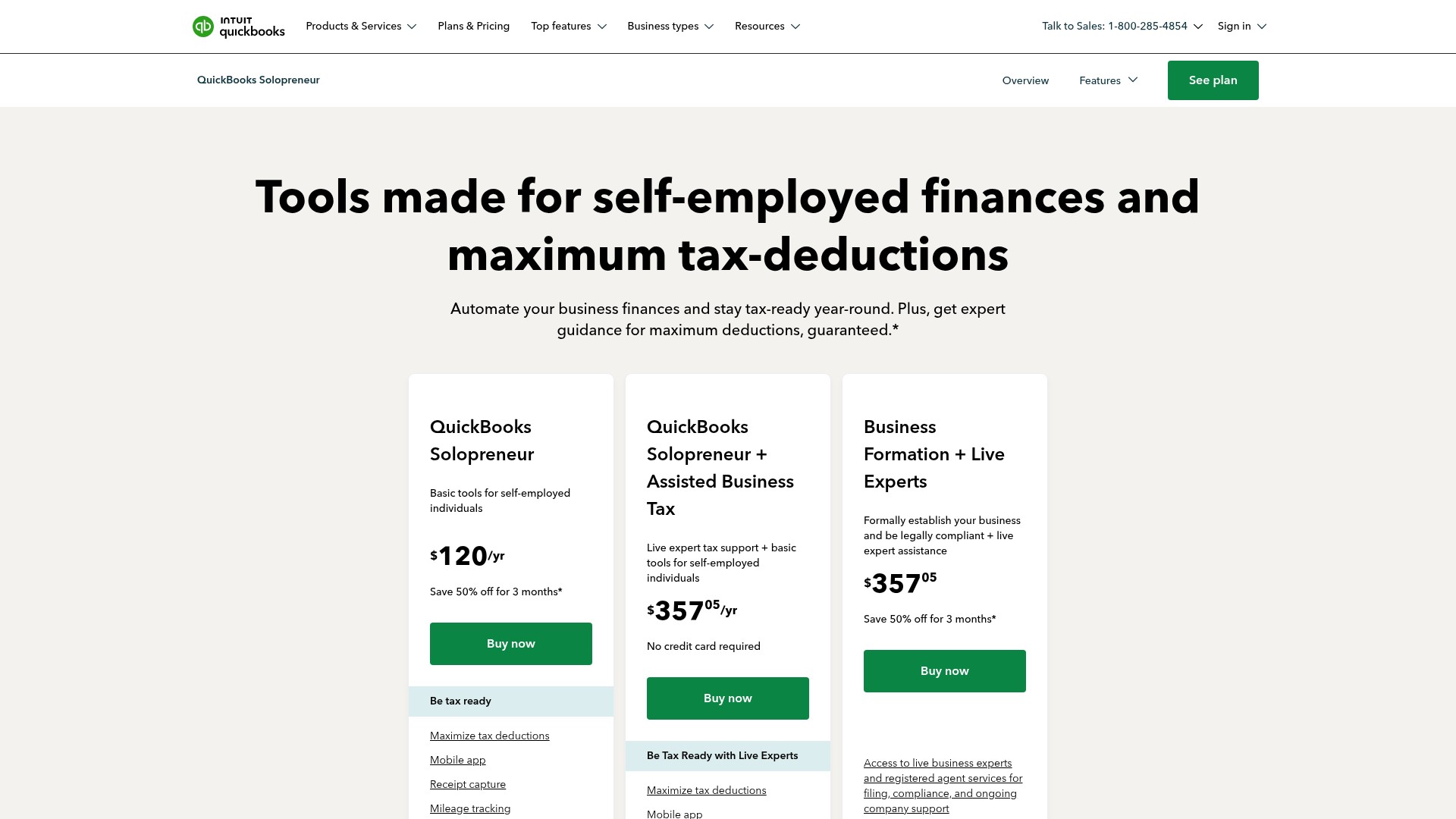 Screenshot of www.intuit.com