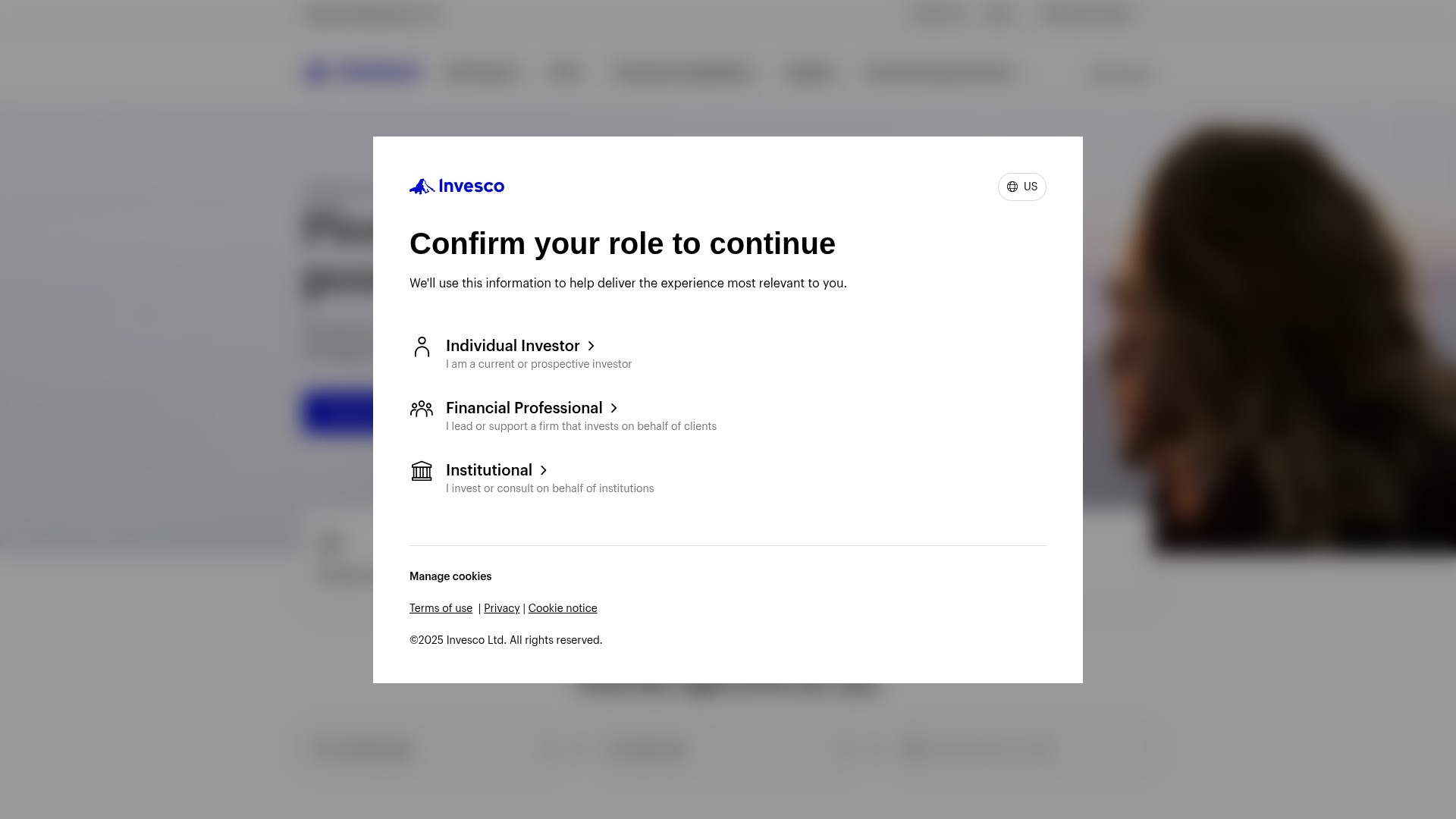 Screenshot of www.invesco.com