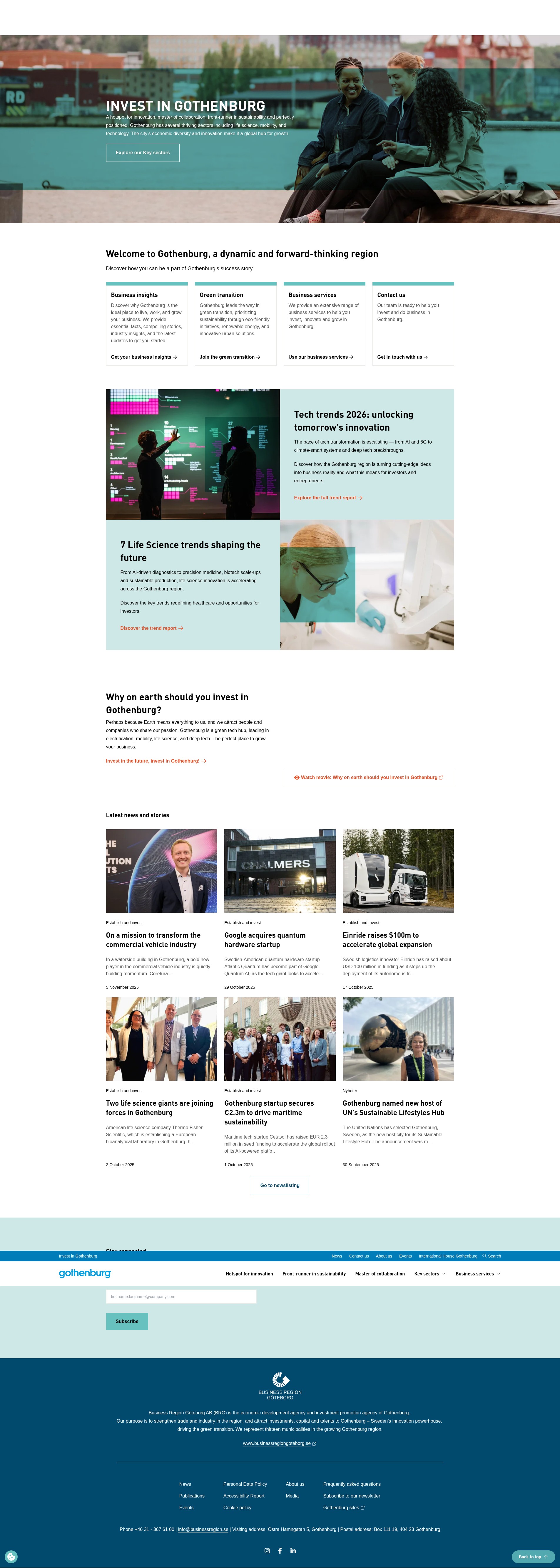 Screenshot of www.investingothenburg.com