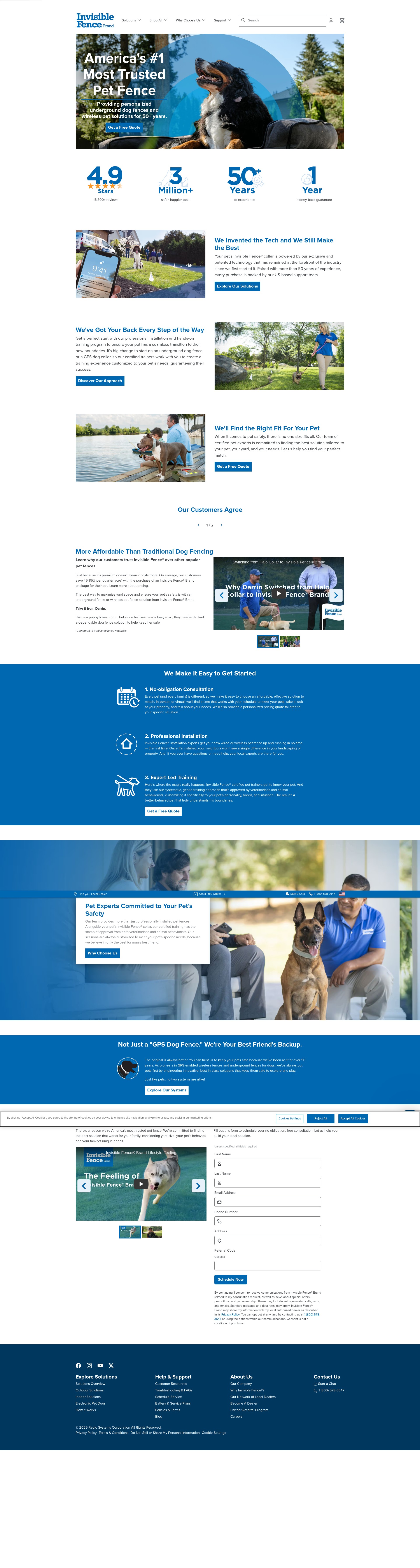 Screenshot of www.invisiblefence.com