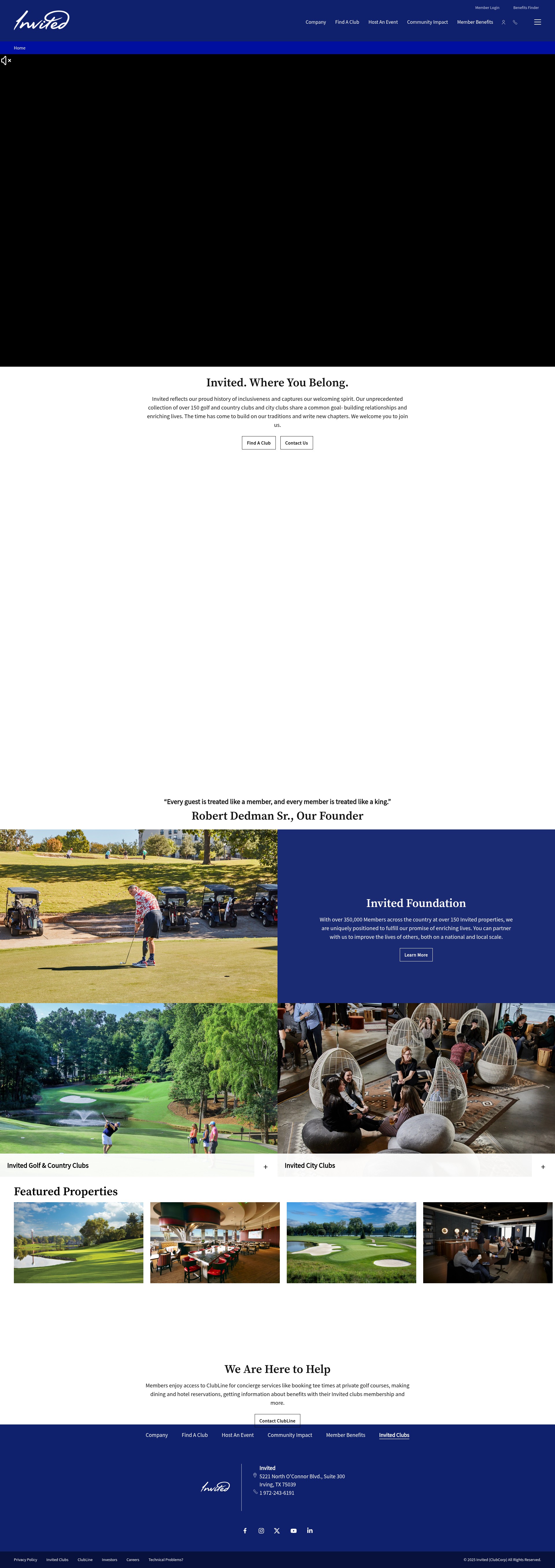 Screenshot of www.invitedclubs.com