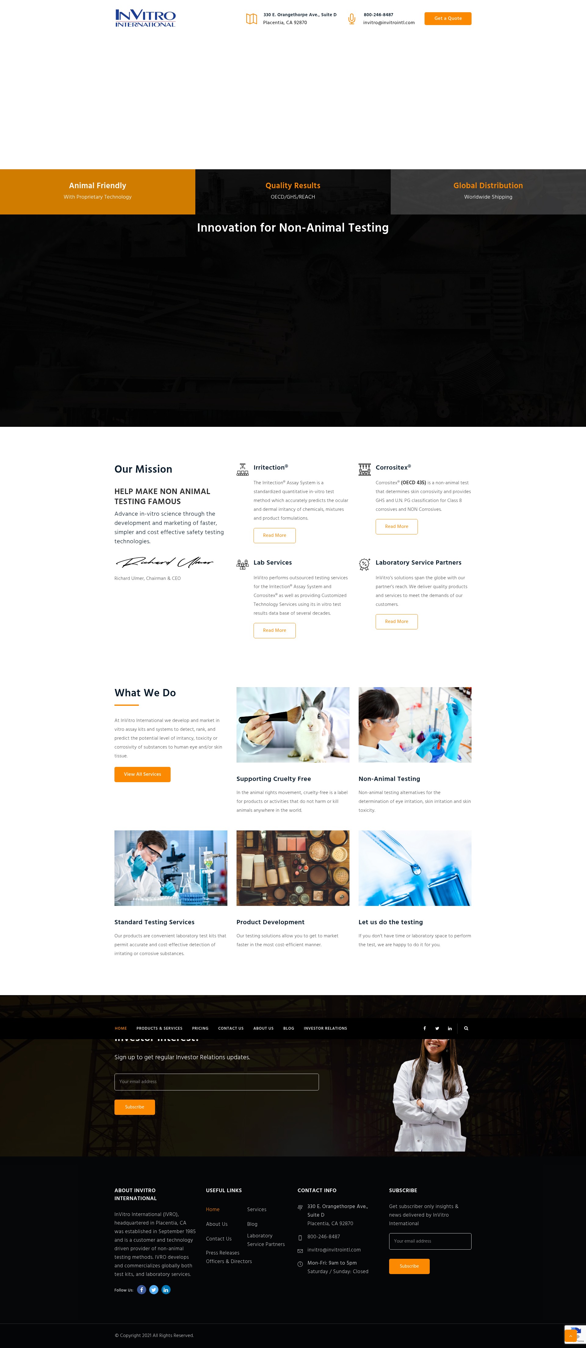 Screenshot of www.invitrointl.com