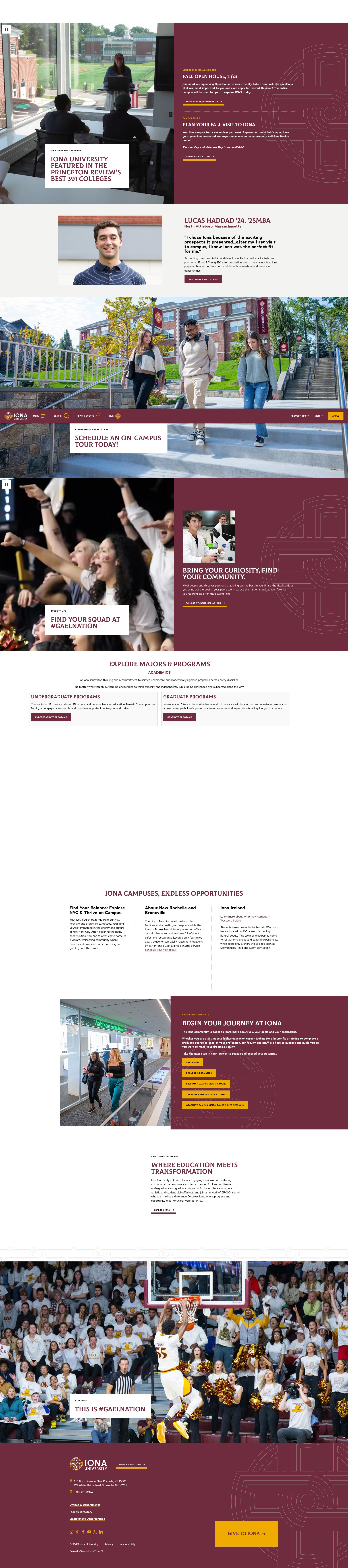 Screenshot of www.iona.edu