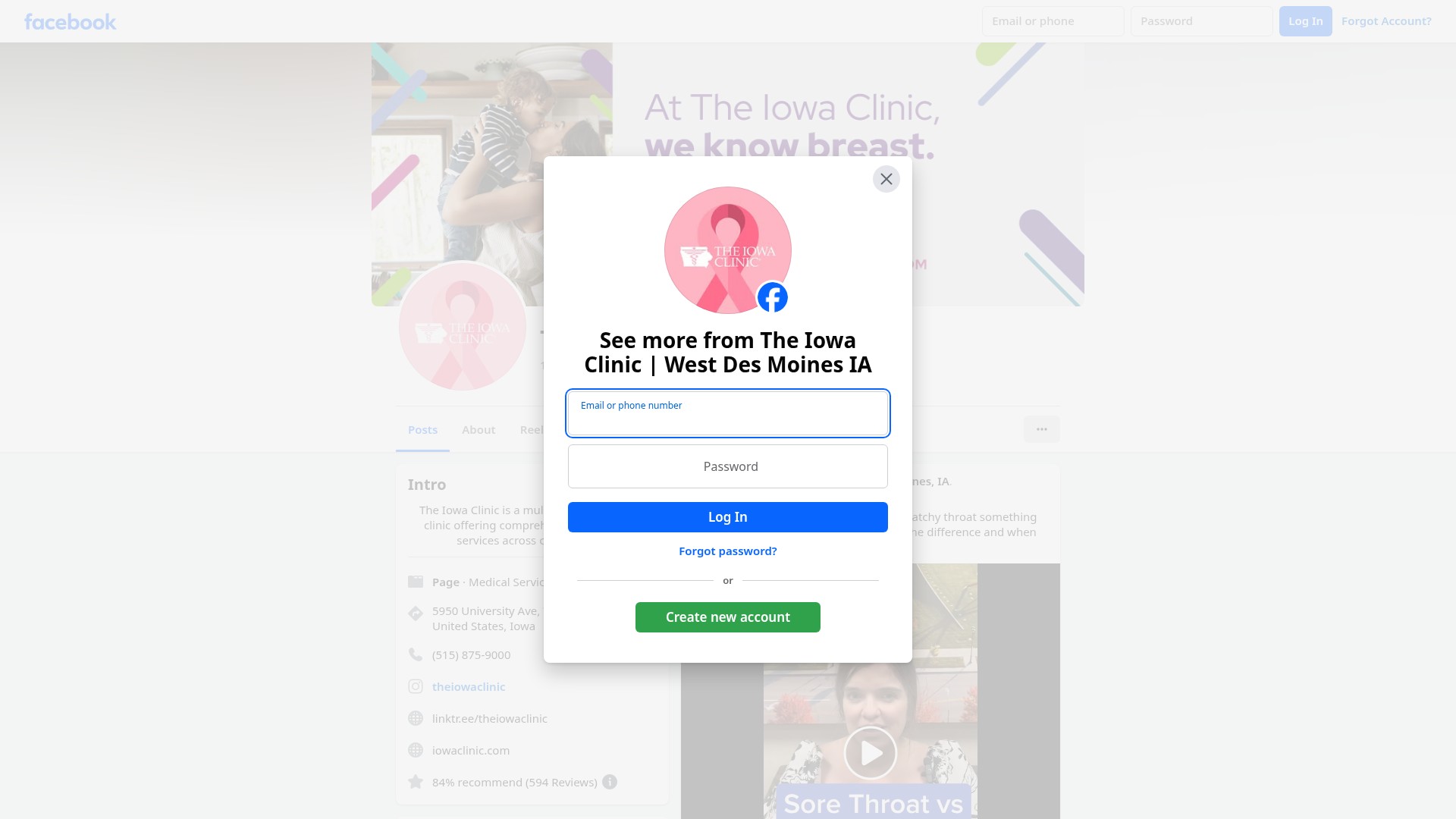 Screenshot of www.iowaclinic.com