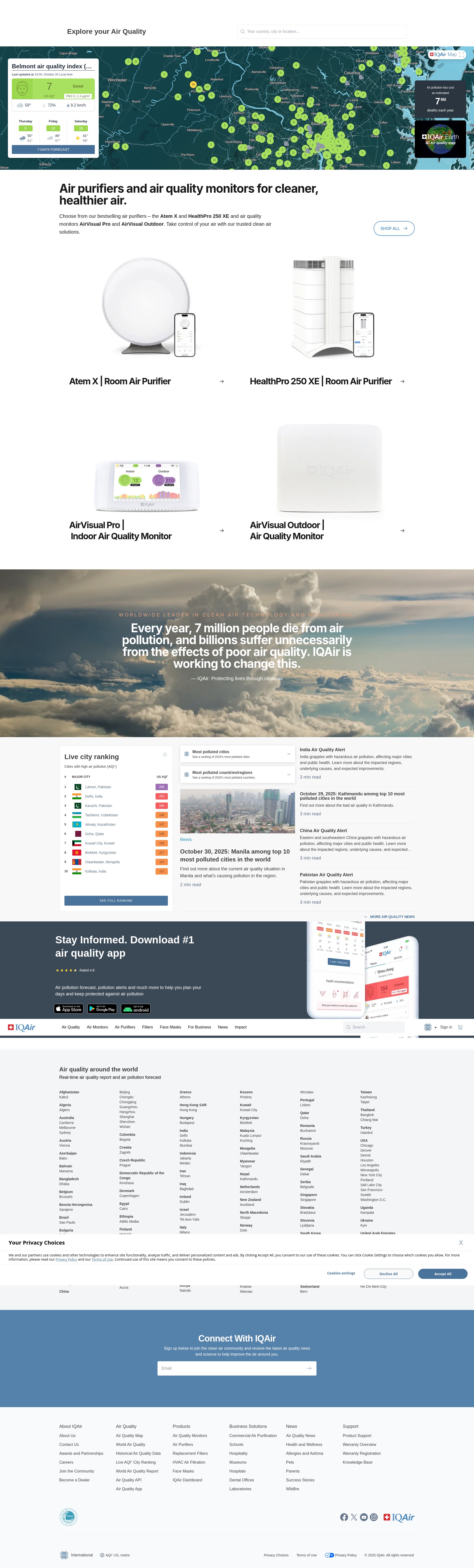 Screenshot of www.iqair.com