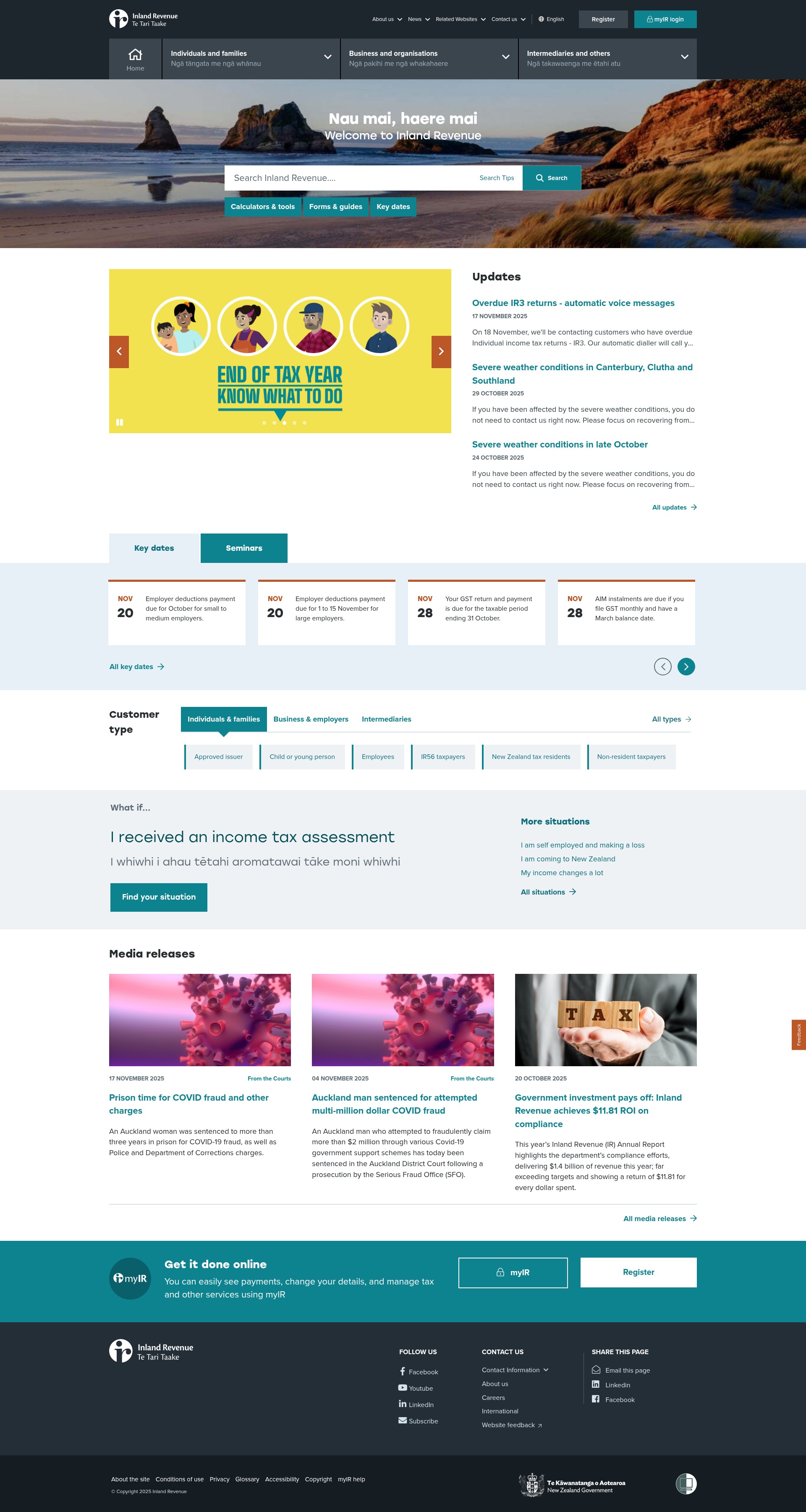 Screenshot of www.ird.govt.nz