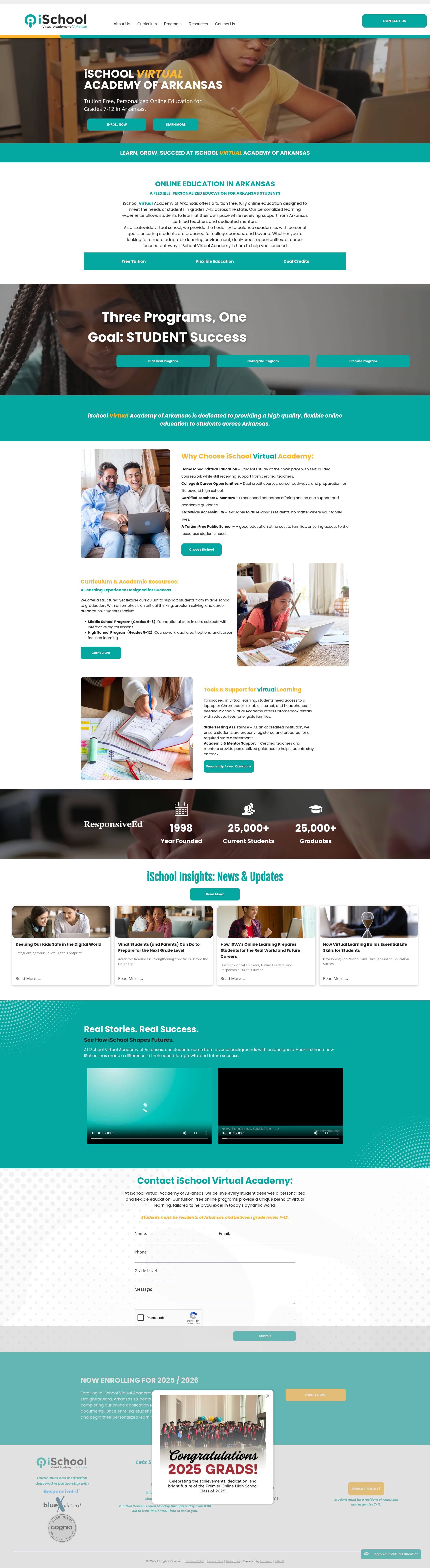 Screenshot of www.ischoolvirtualar.com
