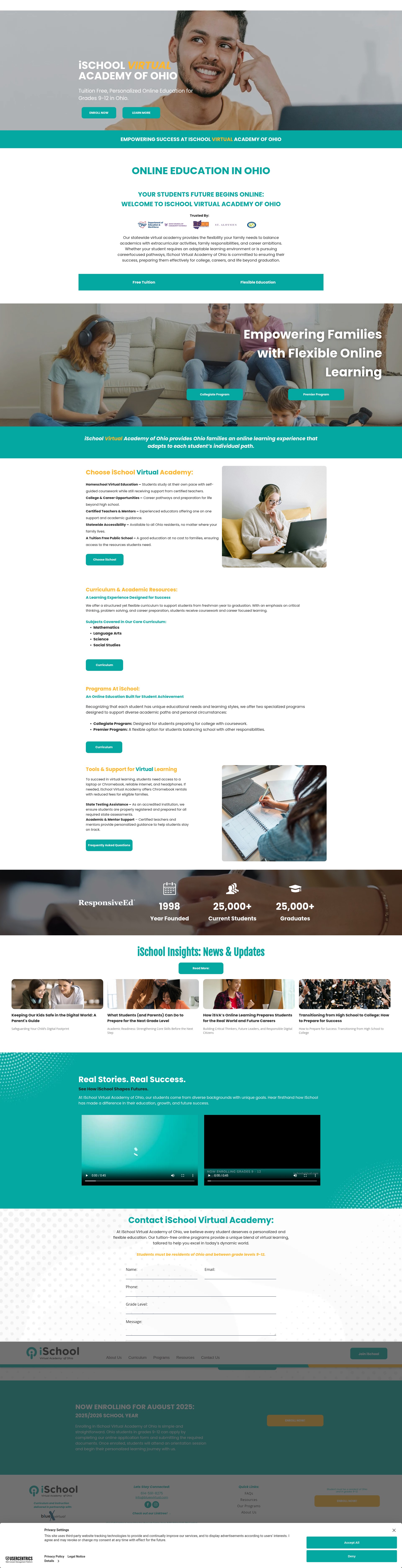 Screenshot of www.ischoolvirtualoh.com