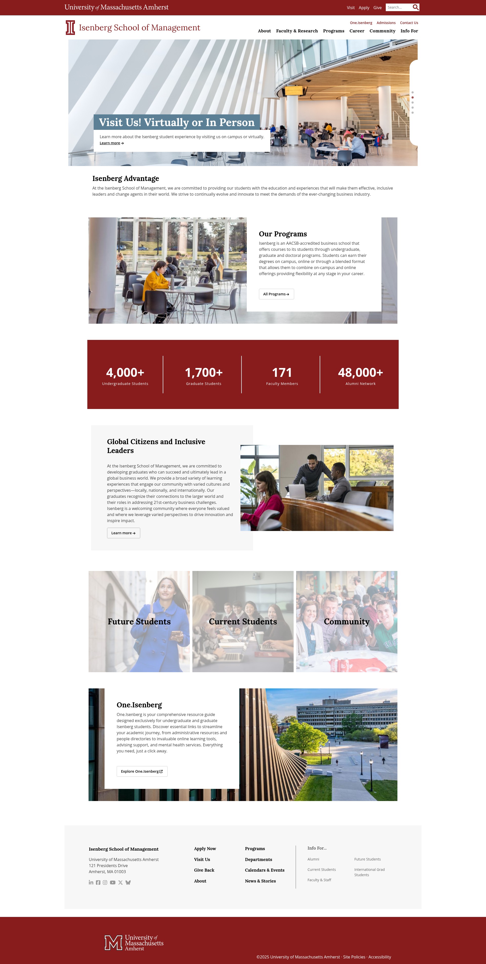 Screenshot of www.isenberg.umass.edu