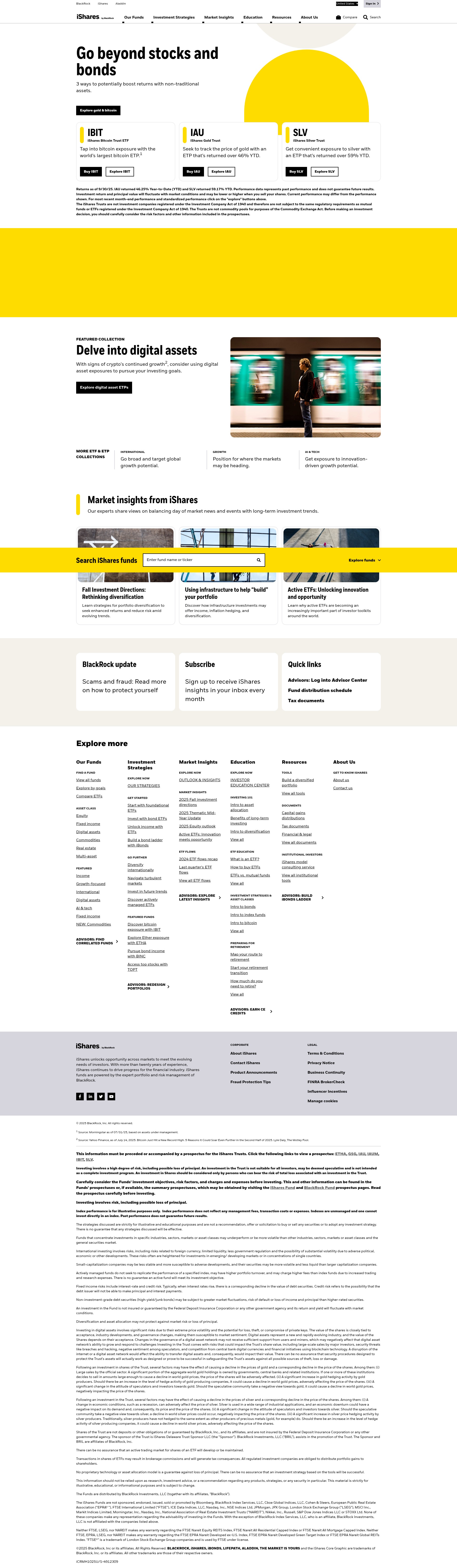Screenshot of www.ishares.com