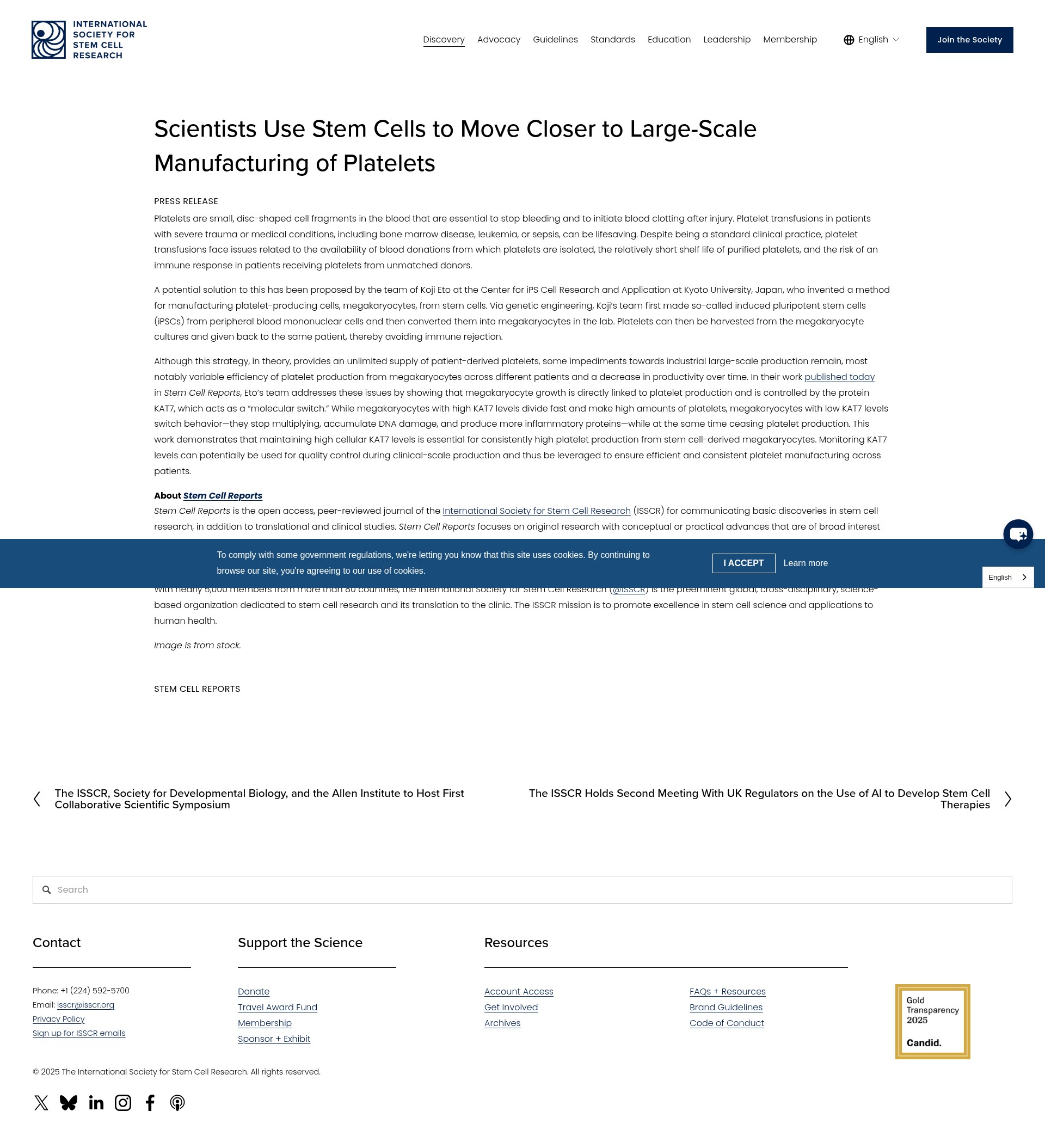 Screenshot of www.isscr.org