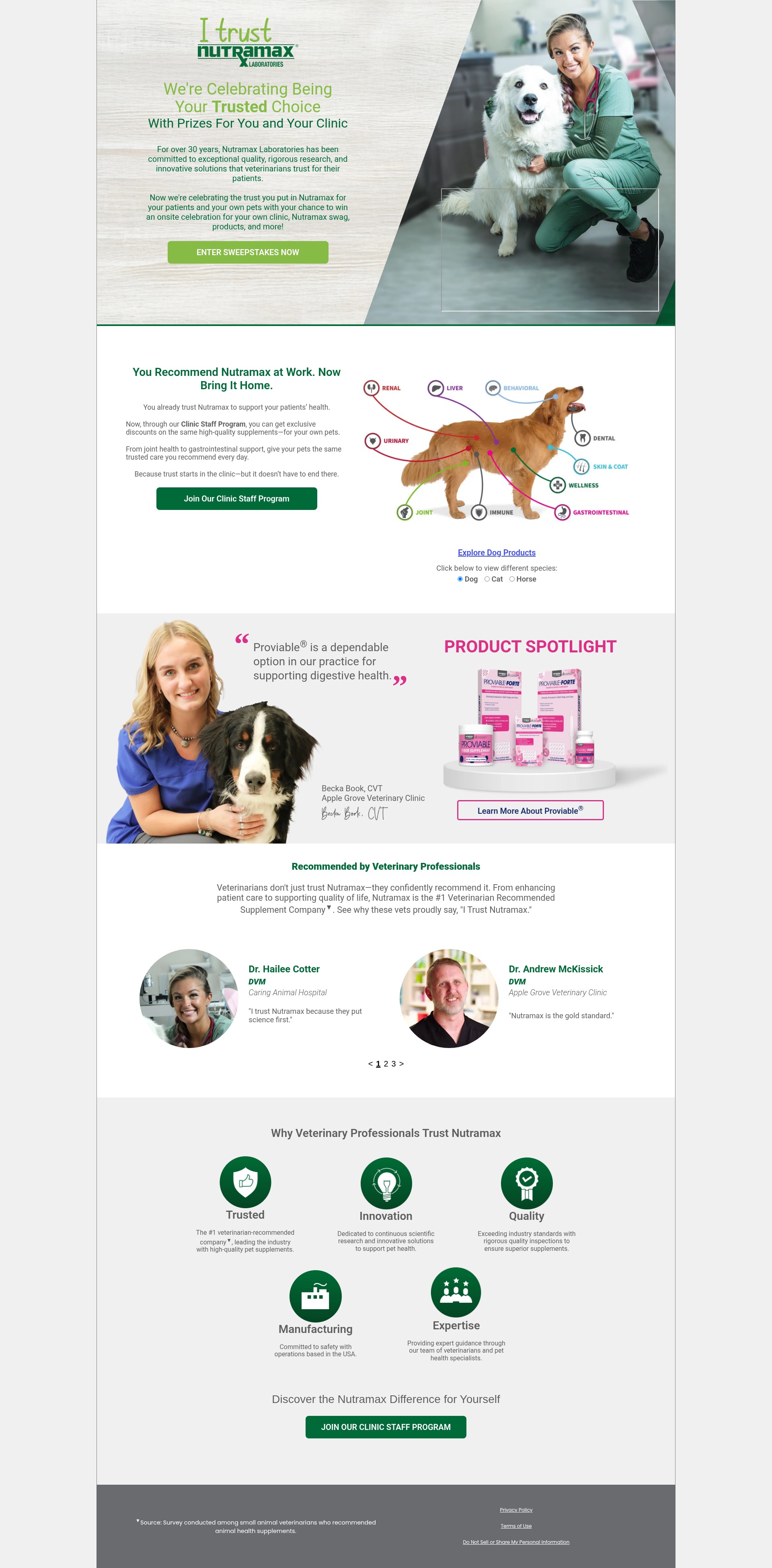 Screenshot of www.itrustnutramax.com