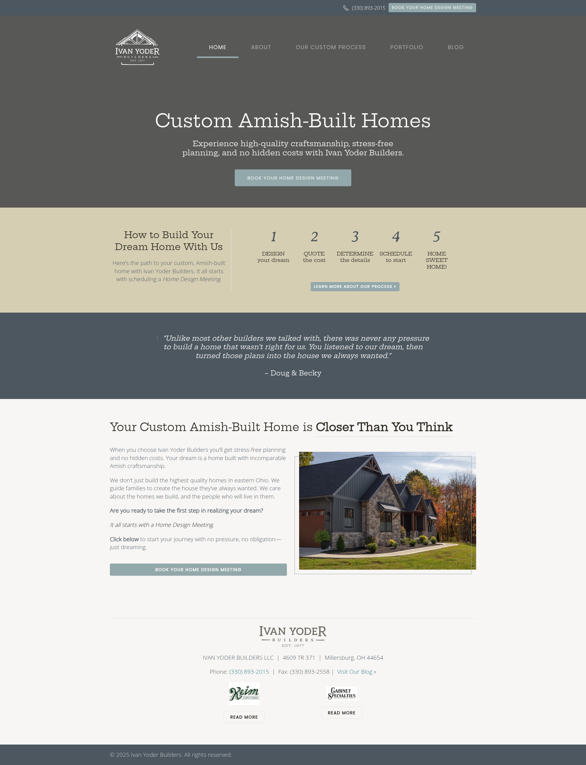 Screenshot of www.ivanyoderbuilders.com
