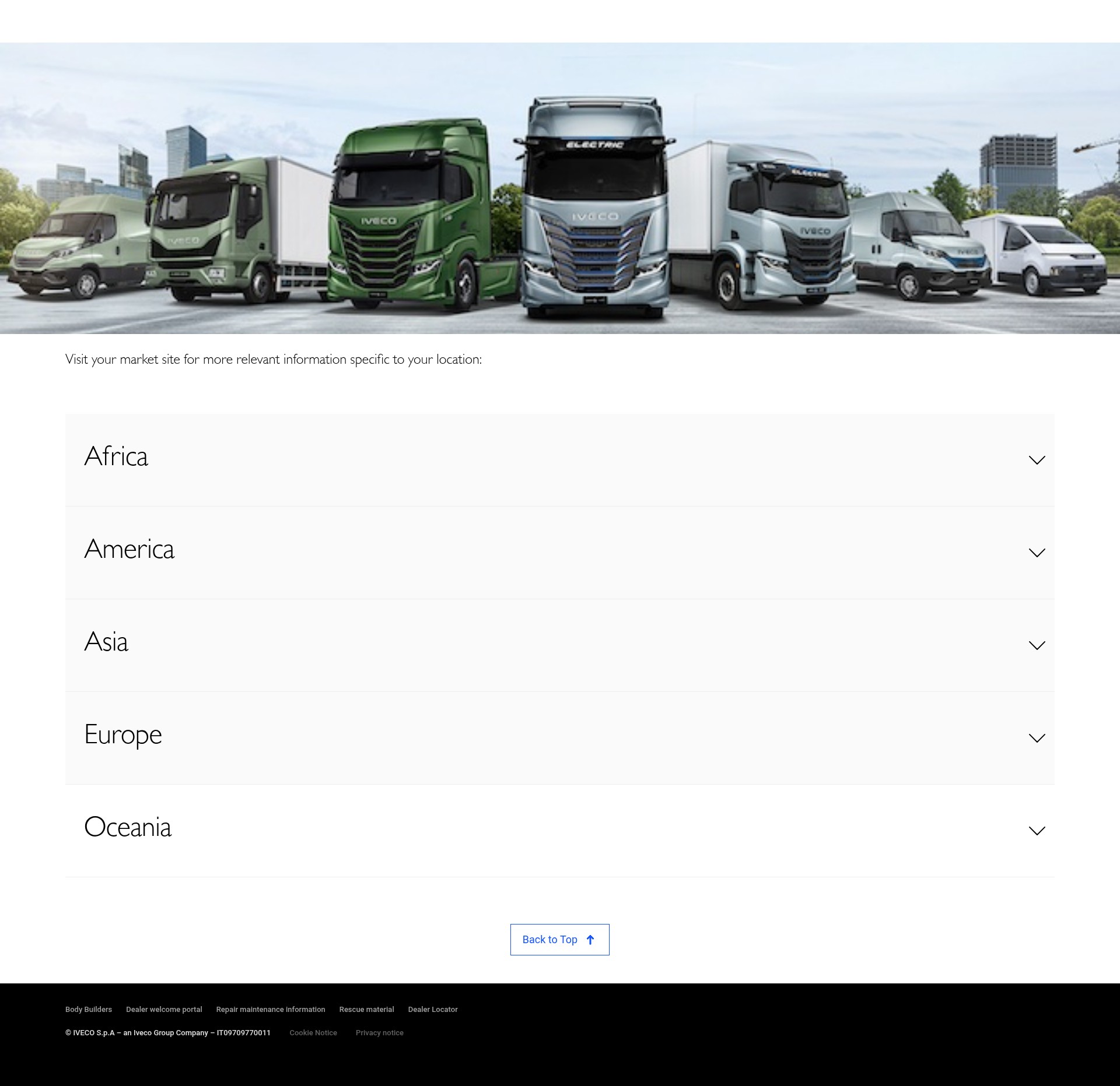 Screenshot of www.iveco.com