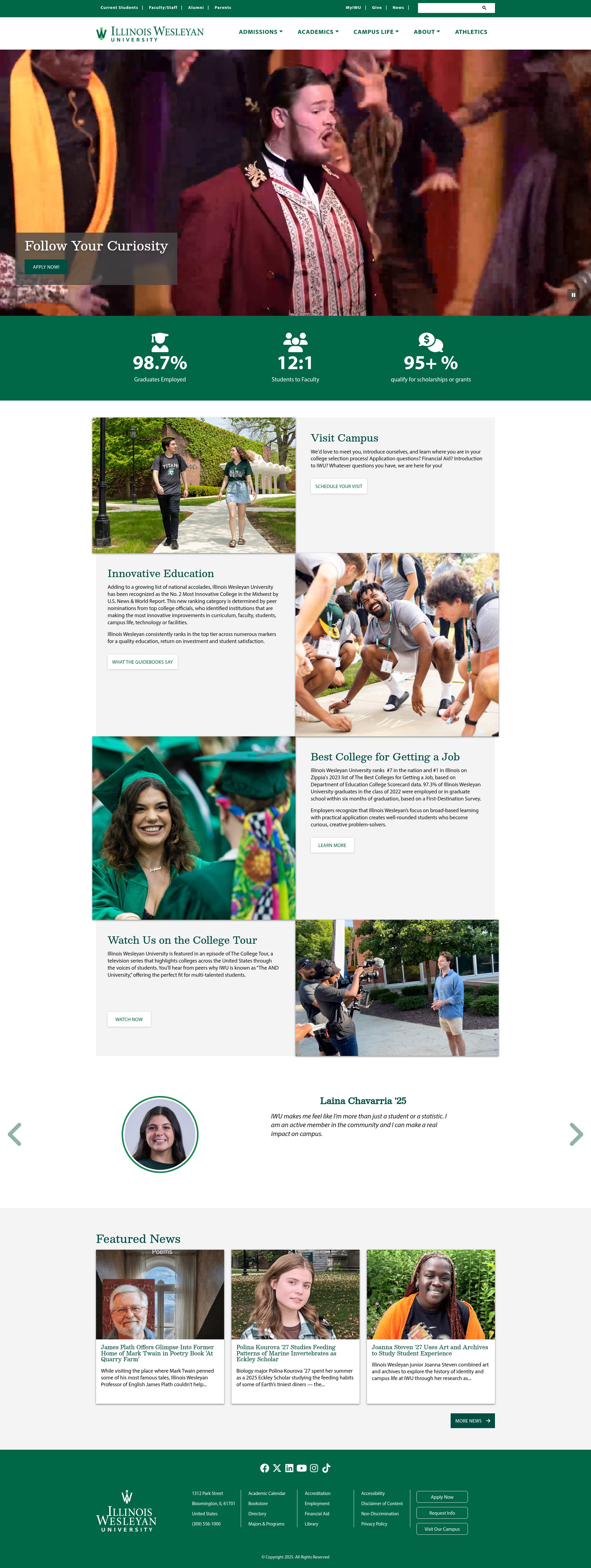 Screenshot of www.iwu.edu