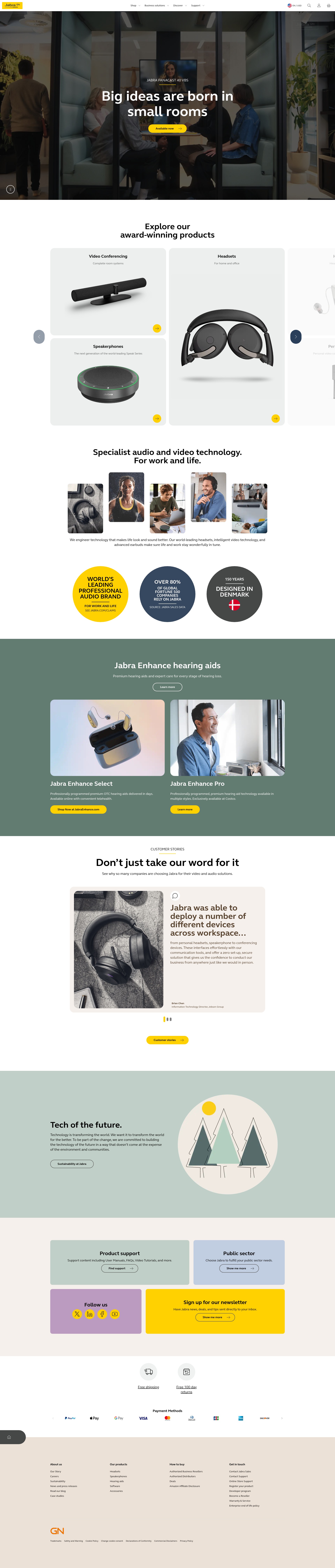 Screenshot of www.jabra.com