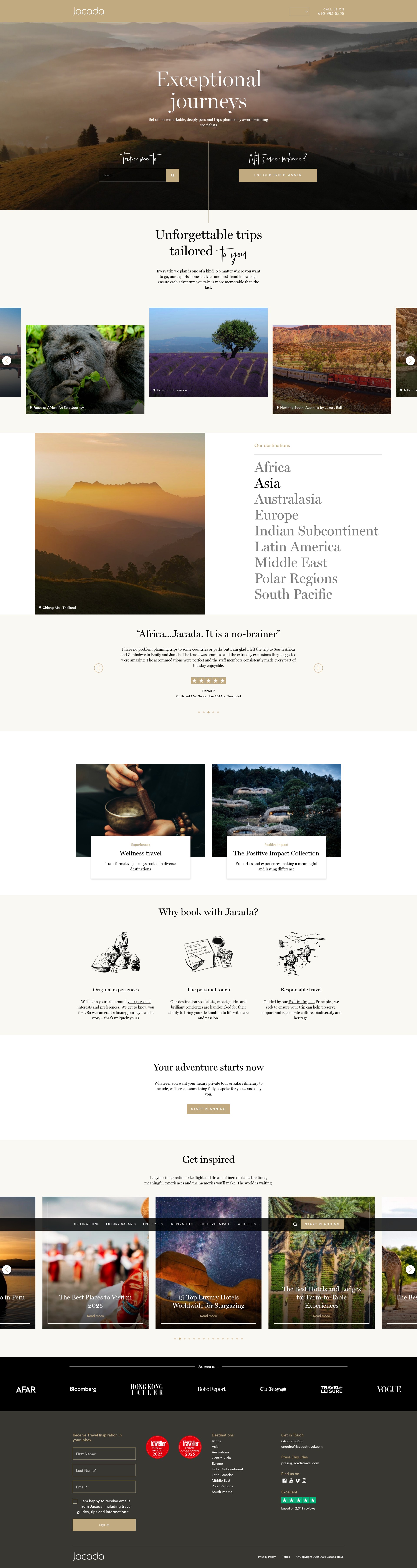 Screenshot of www.jacadatravel.com